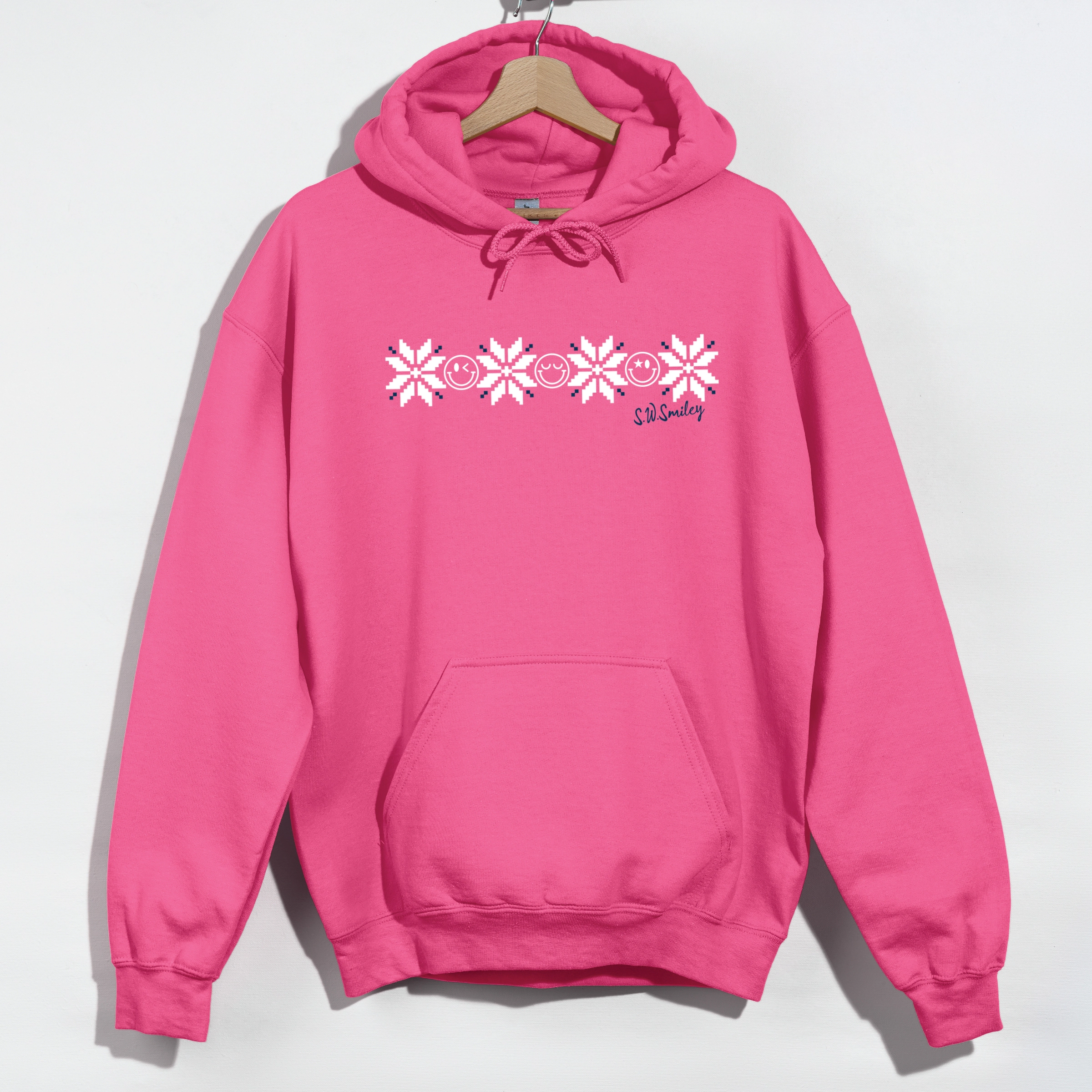 Simply Sage Market - Women's Graphic Hoodie S.W.Smiley Snowflakes Row