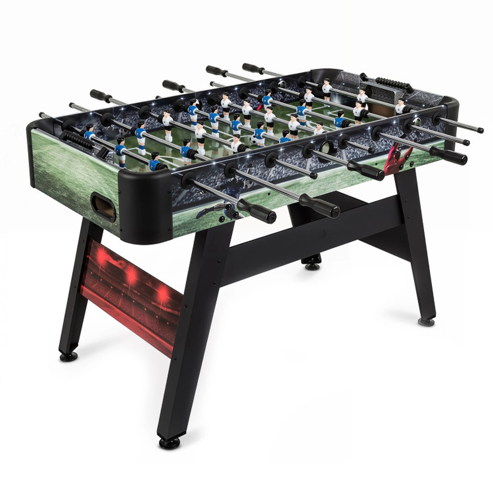 SUGIFT 54-in Full Size Foosball Table with Ergonomic Handles Thickened Legs Adjustable Levelers and 2 Balls