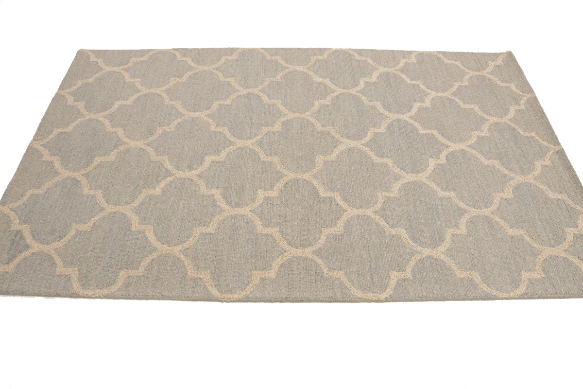 Magic Rugs Greige Trellis 5X8 Hand-Tufted Modern Rug