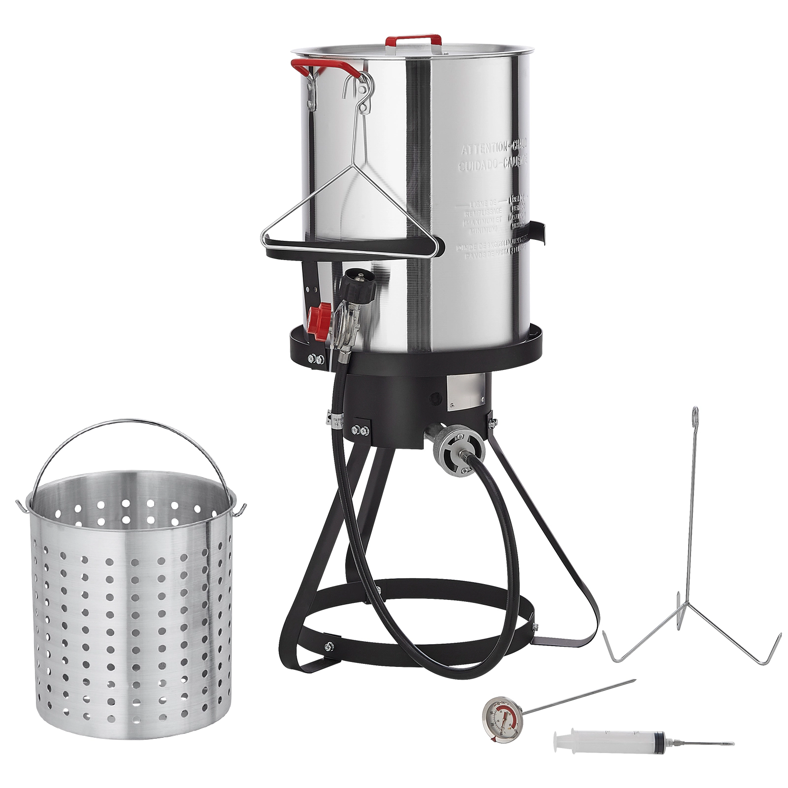HONGGE Turkey Deep Fryer, 30-qt Turkey Steamer Cooker Set, Outdoor Aluminum Seafood Frying Pot, 54