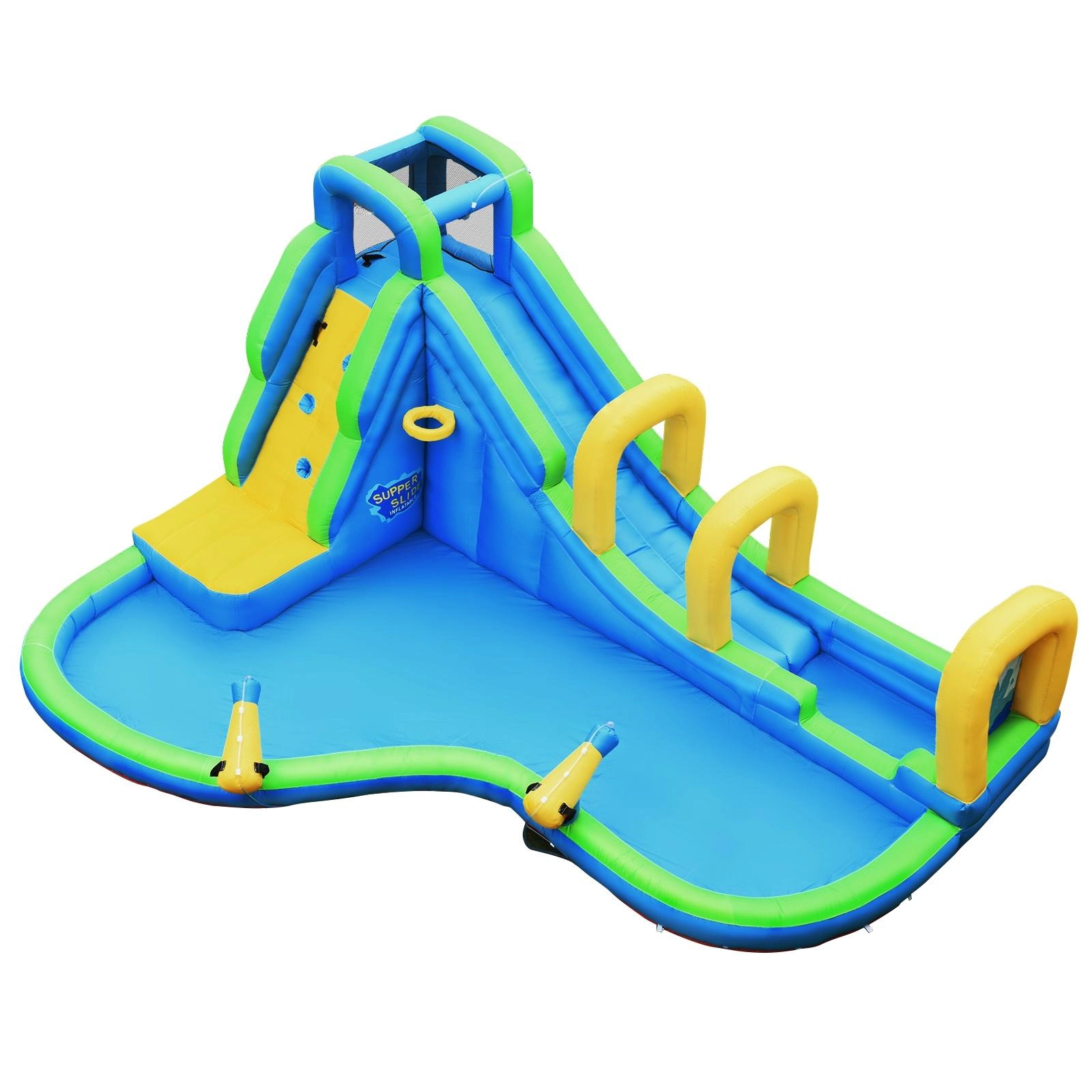 SUGIFT Water Cannons Climbing Wall and Hose No Blower Kids Inflatable Slide Bounce House