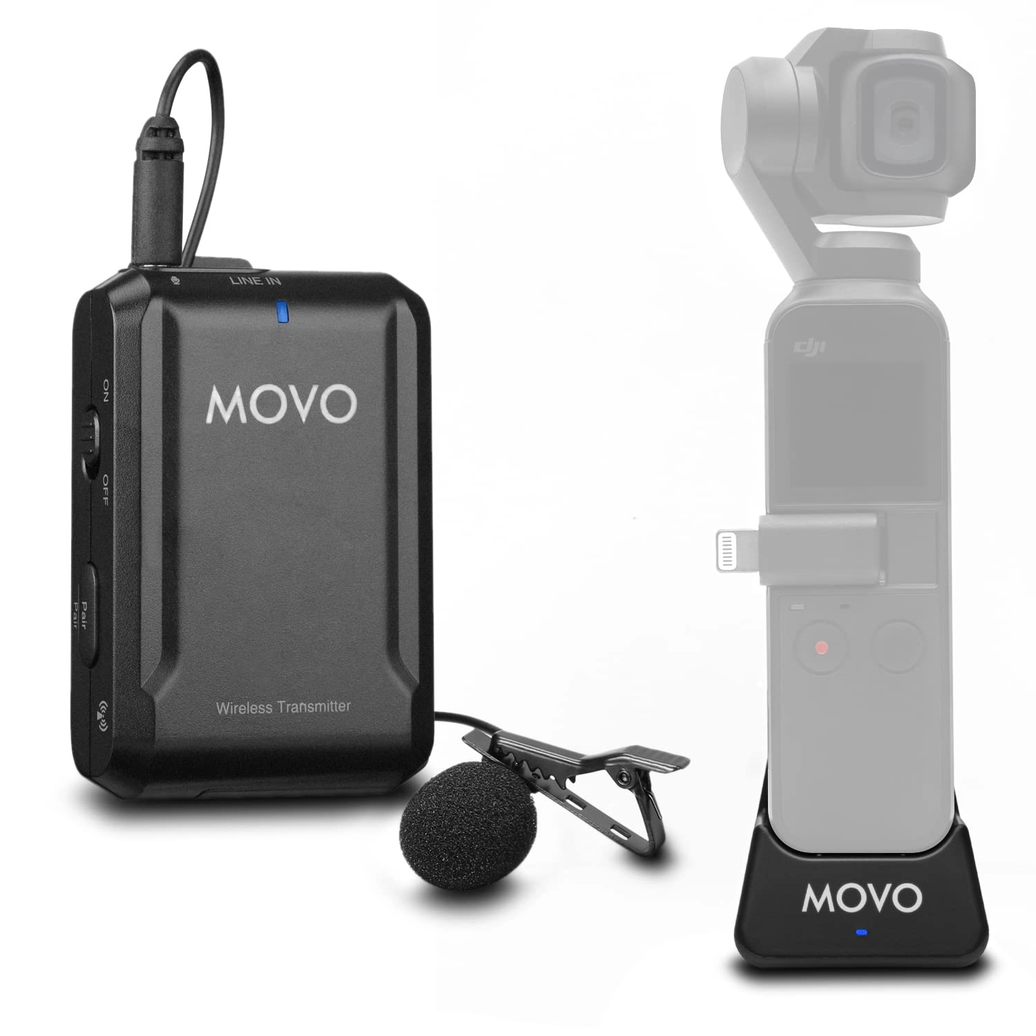 Movo Edge-OP Wireless Lavalier Microphone for Osmo Pocket 1 and 2