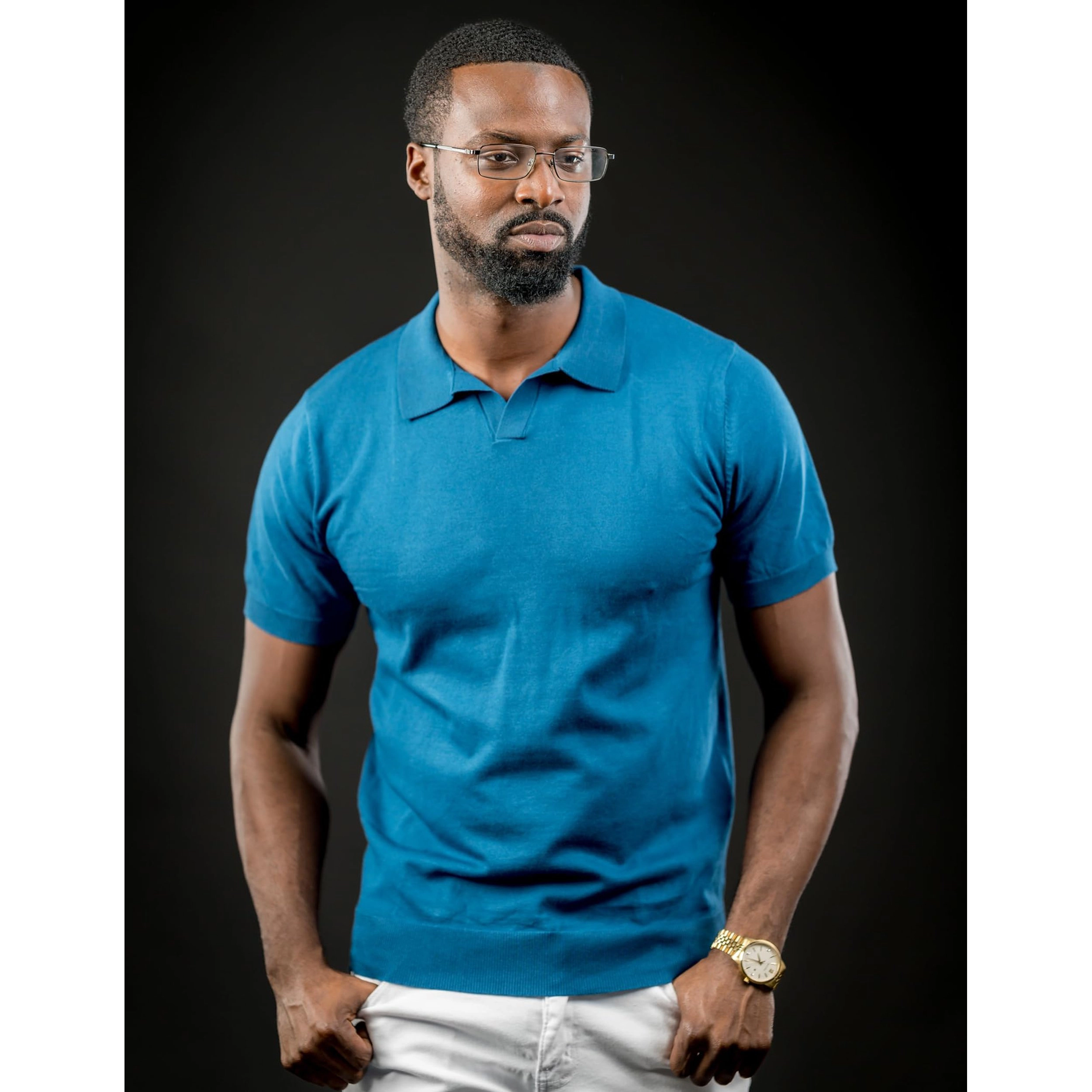 COOFANDY Solid V Neck Polo Shirts Short Sleeve Collared Casual Summer Tops
