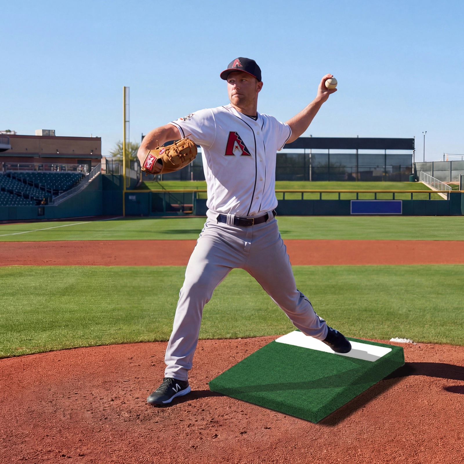 SUGIFT Portable Baseball Pitching Mound Green with EVA Plate and Carry Handle