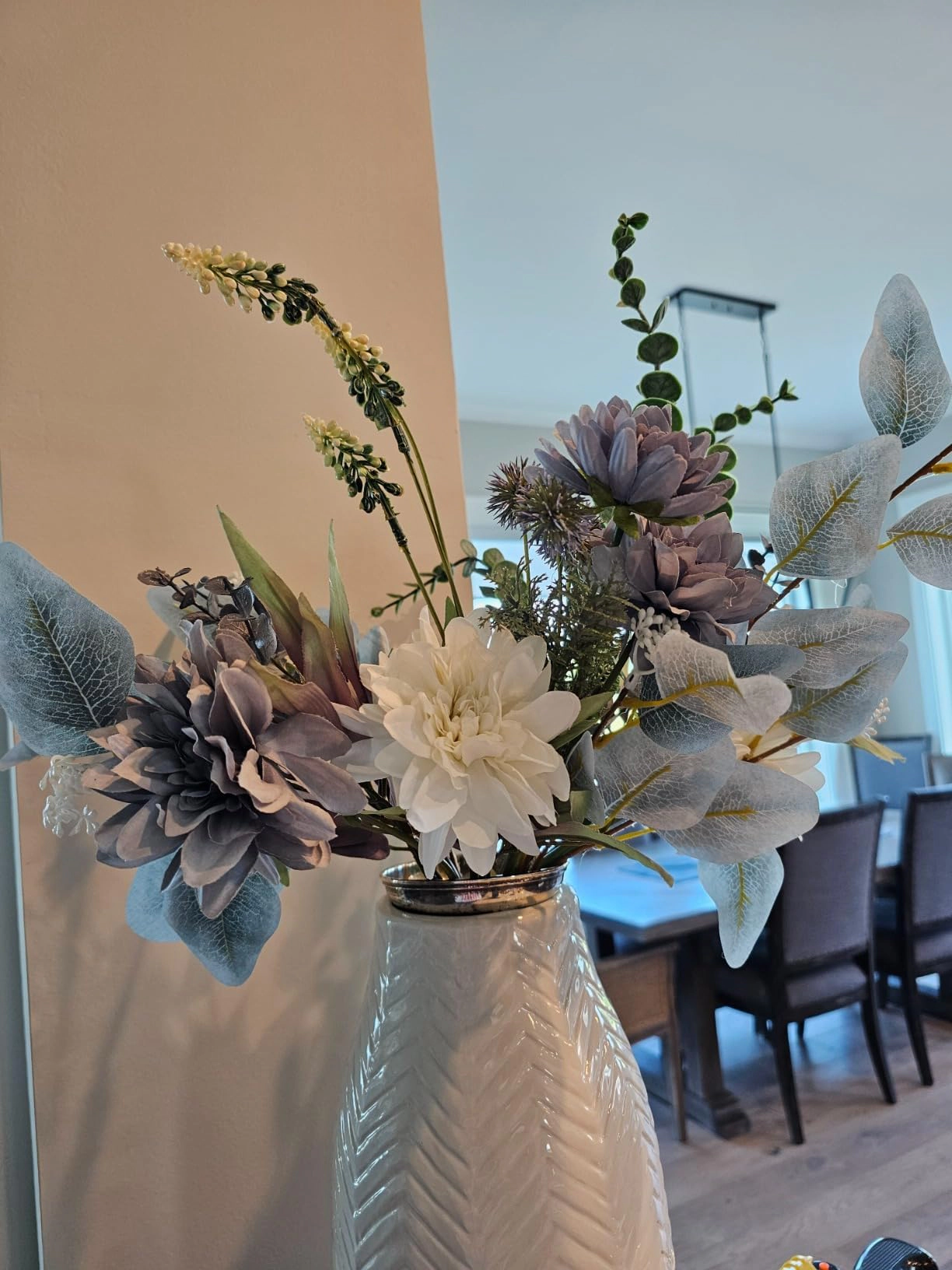 PUPWE Artificial Flowers Bouquet Vase Home Decor
