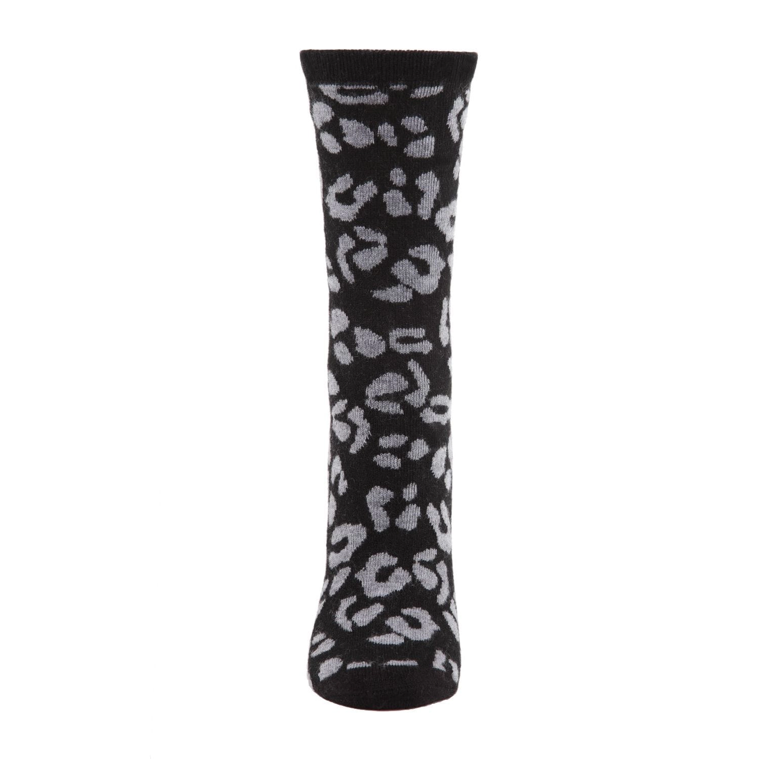 MeMoi Women's Soft Leopard Animal Print Cashmere Blend Crew Socks