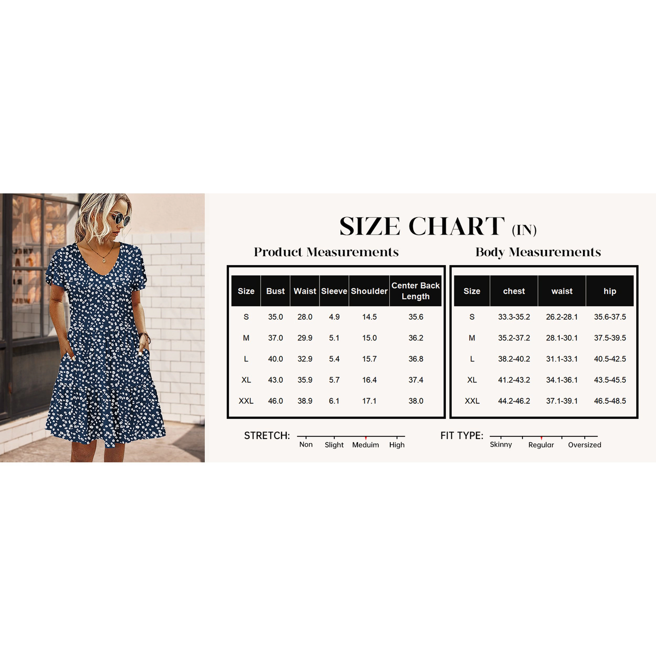 Zeagoo Women's V Neck Short Sleeve Knee Length Dress