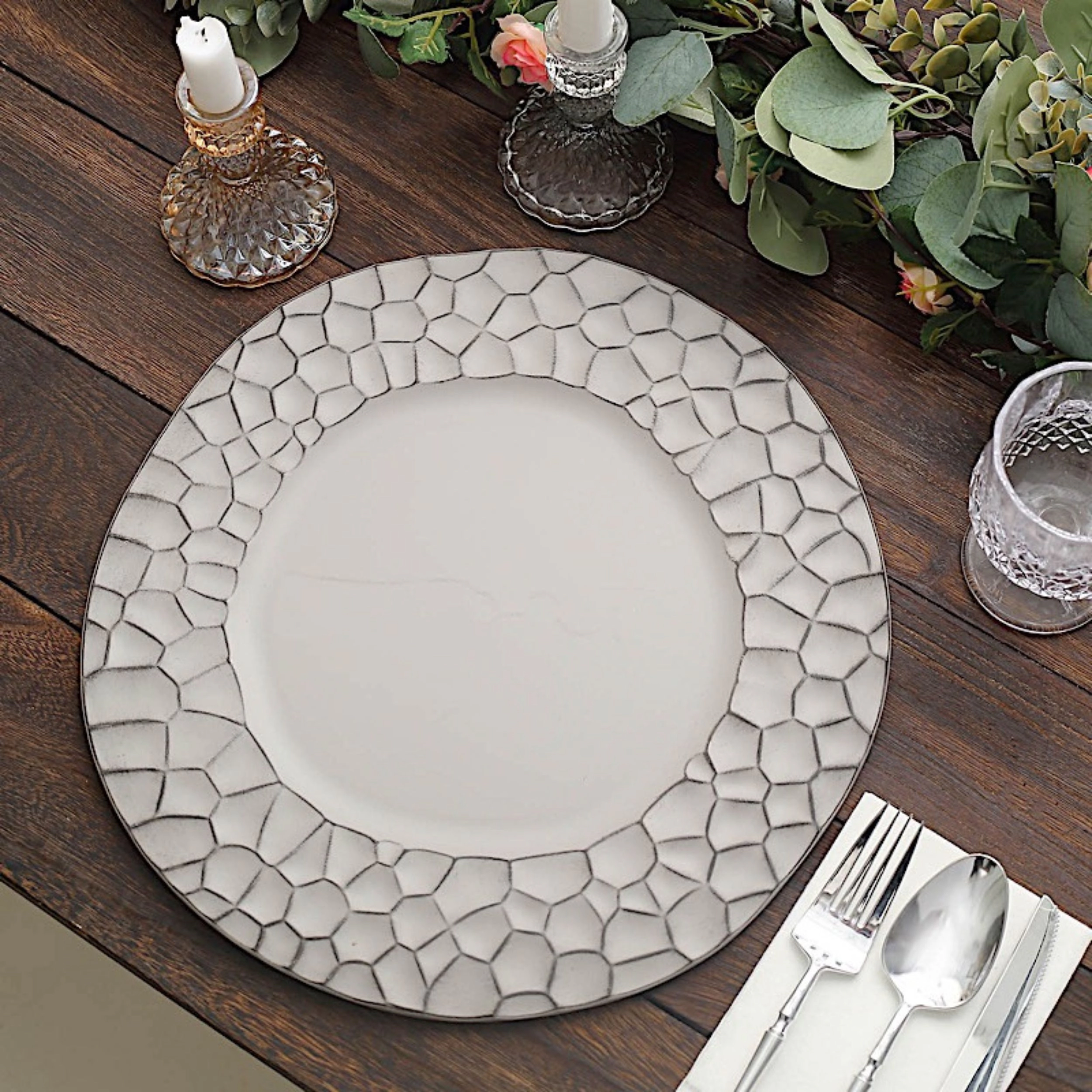 Home Collection Set of 6 Animal Print Rim Charger Plates