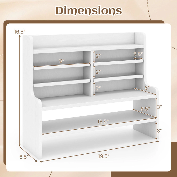 Hivvago 6-Tier Compact Storage Rack with 4 Removable Shelves for Small Spaces Home Office