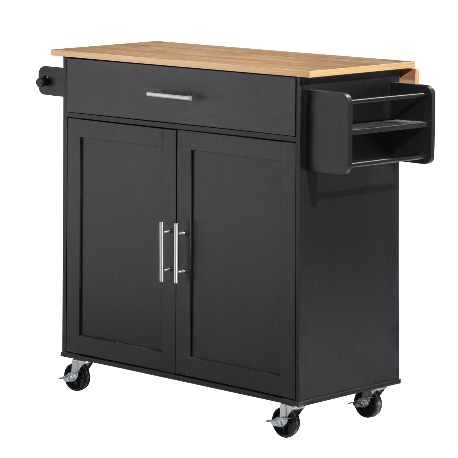 HONGGE Kitchen Island Cart with Storage 42.28 Wide Mobile Rolling on Swivel Wheels Drawer