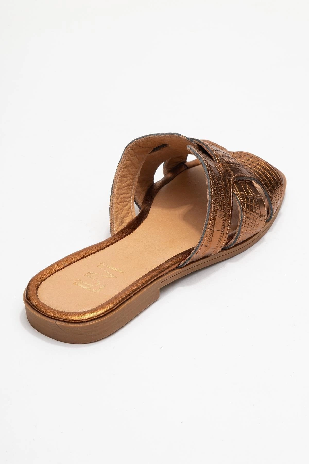 Forever & Always Womens Notre Leather Flat Sandalss