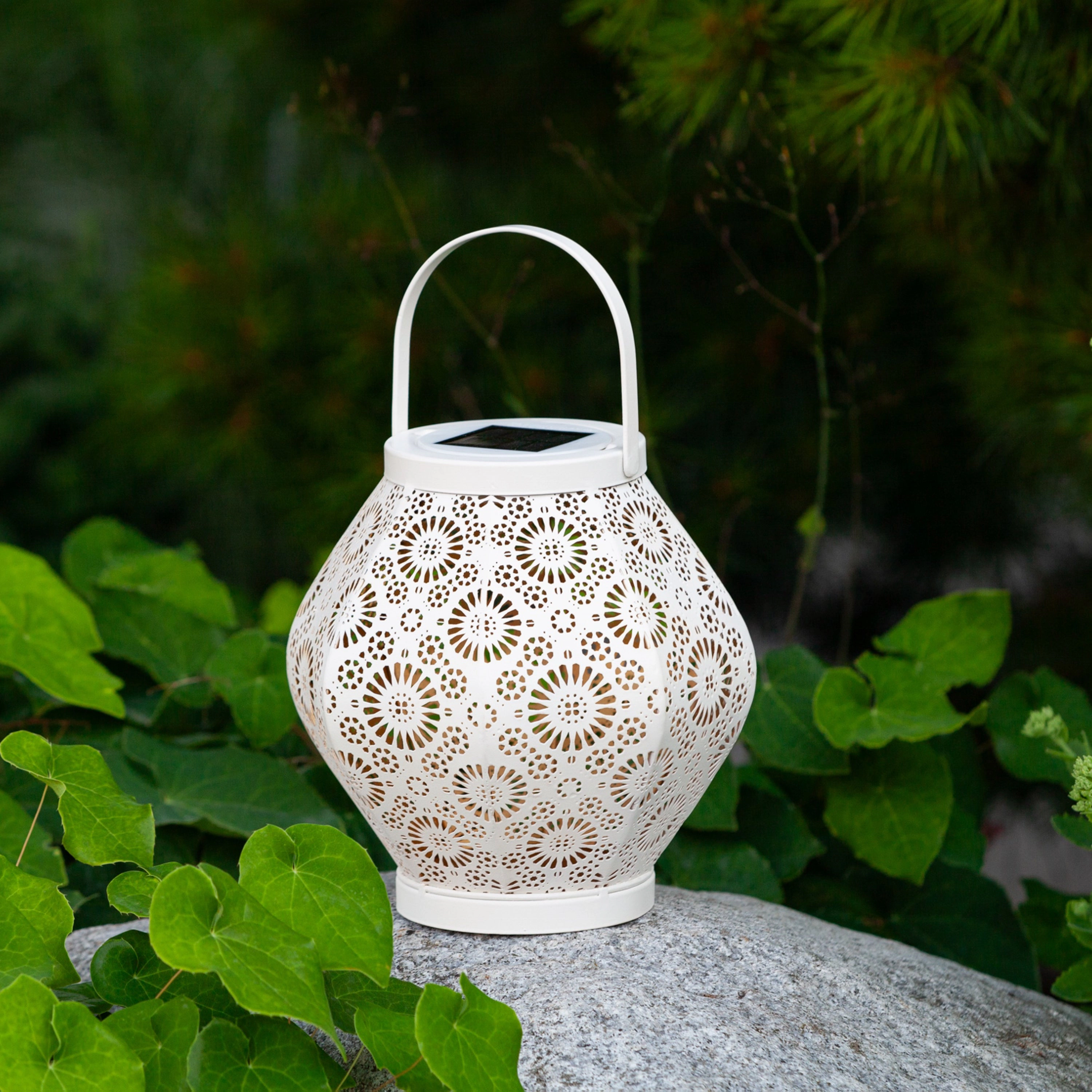 Allsop Home & Garden Daisy Punched Metal Solar Lantern