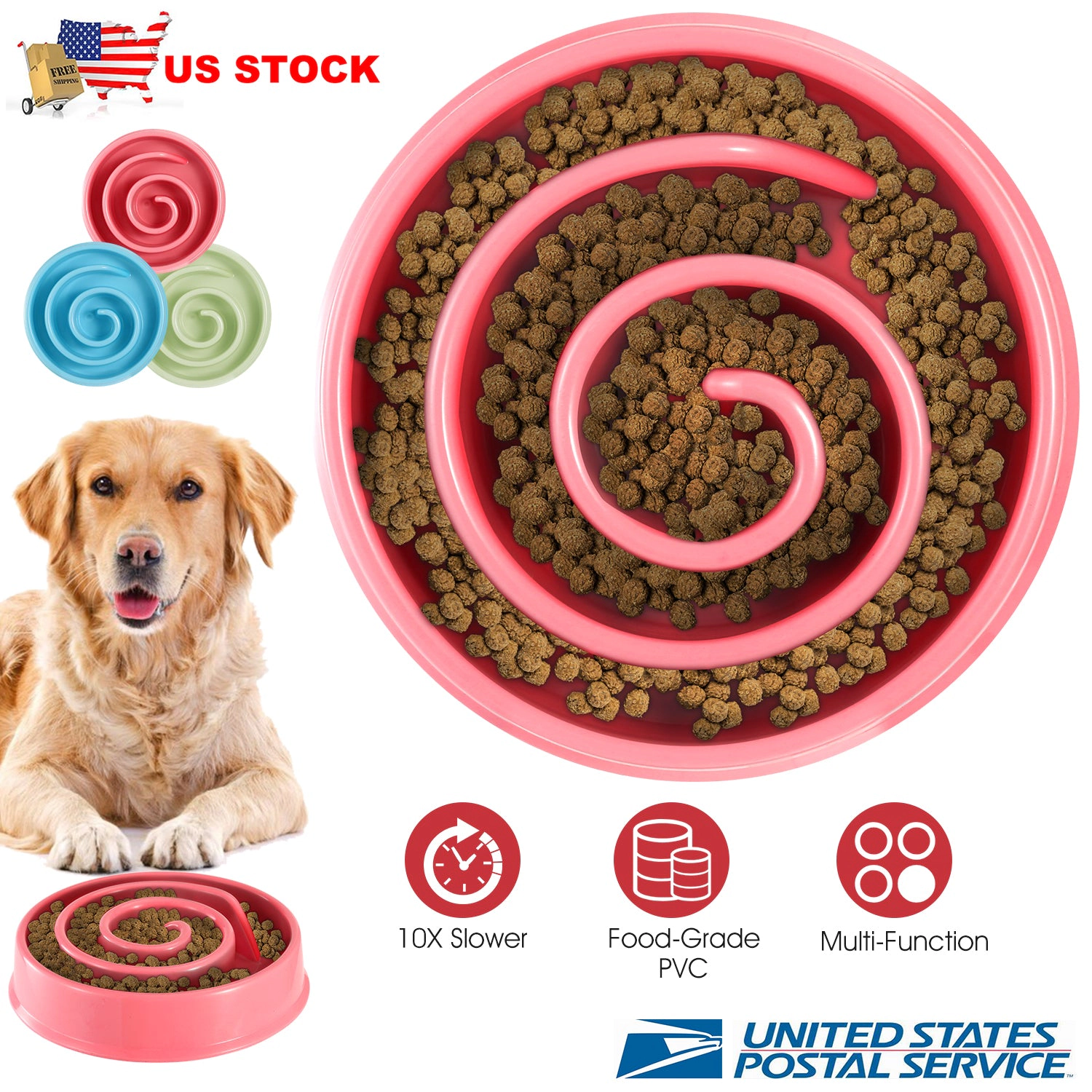 GBruno Spiral Maze Slow Feeder Dog Bowl