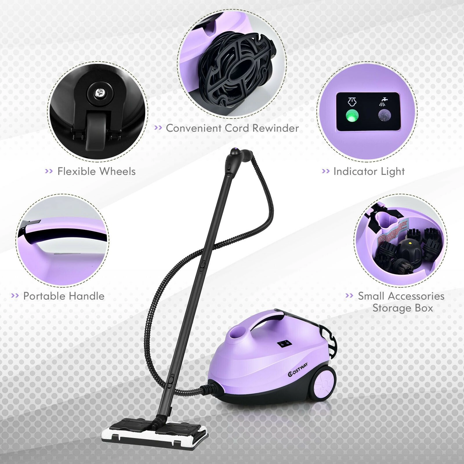 SlickBlue Portable Steam Cleaning Machine, Powerful Cleaner for Home & Car