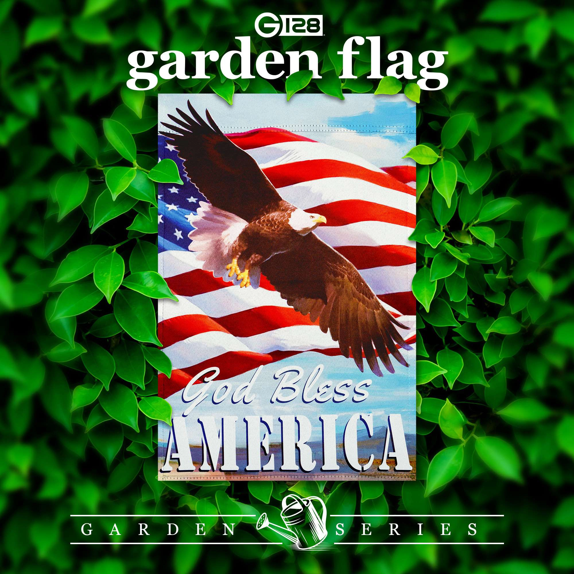 G128 God Bless America Eagle Garden Flag 12x18 in Double-Sided Patriotic Outdoor Decoration
