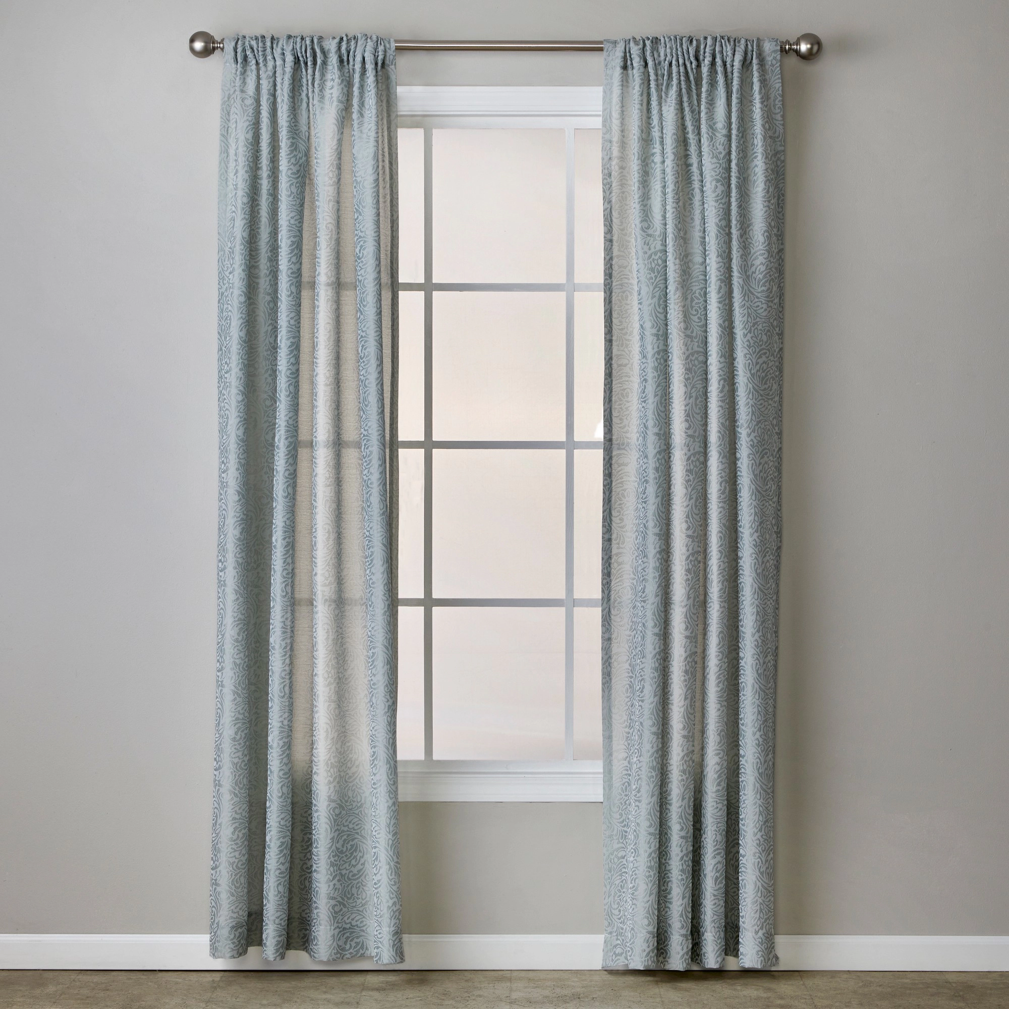 SKL Home By Saturday Knight Ltd Soft Swirl Window Curtain Panel - 56X84", Blue