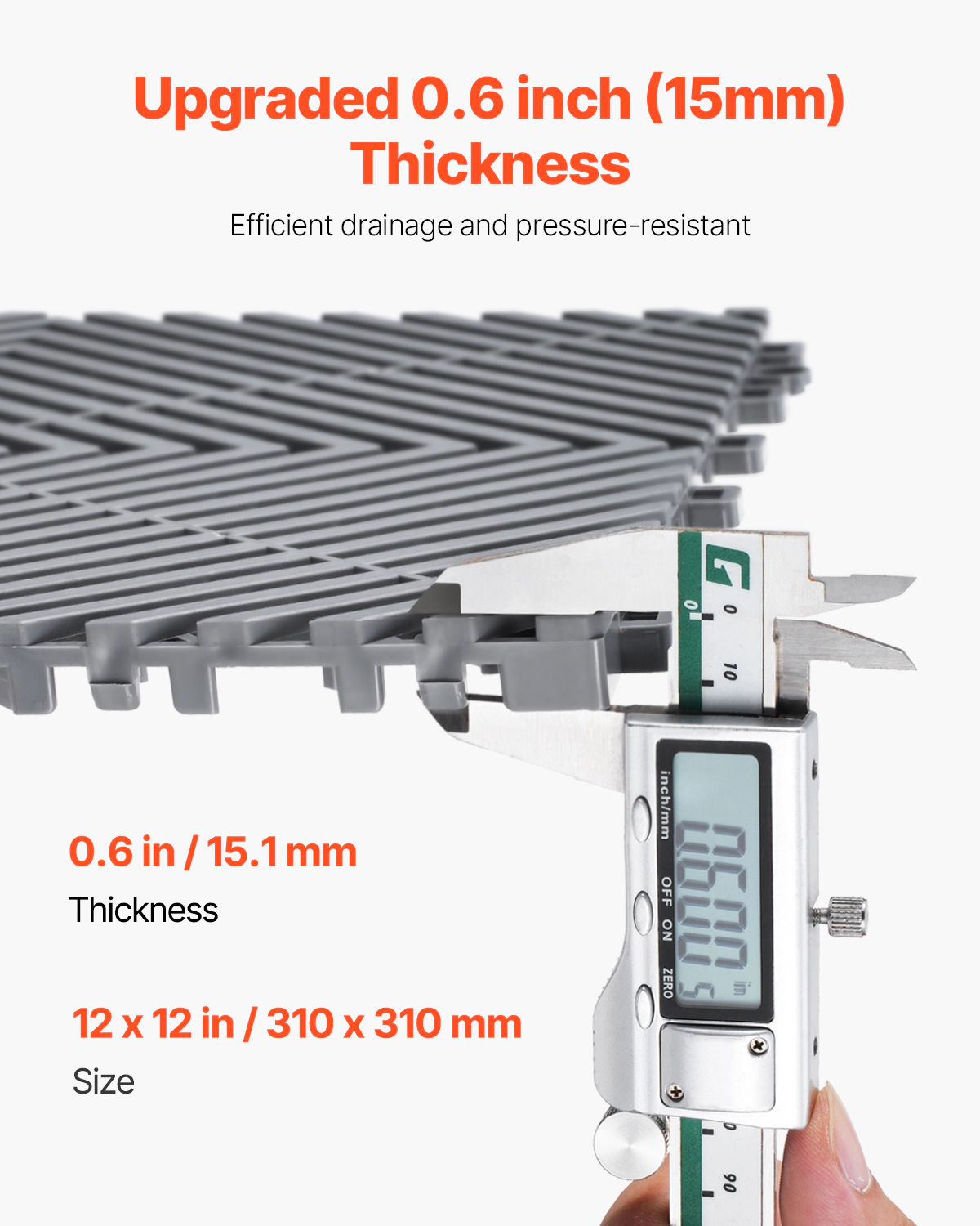 HONGGE Interlocking Drainage Mat Modular Interlocking Cushion Splicing Drainage Mats Non-Slip PP Drainage Floor Tile