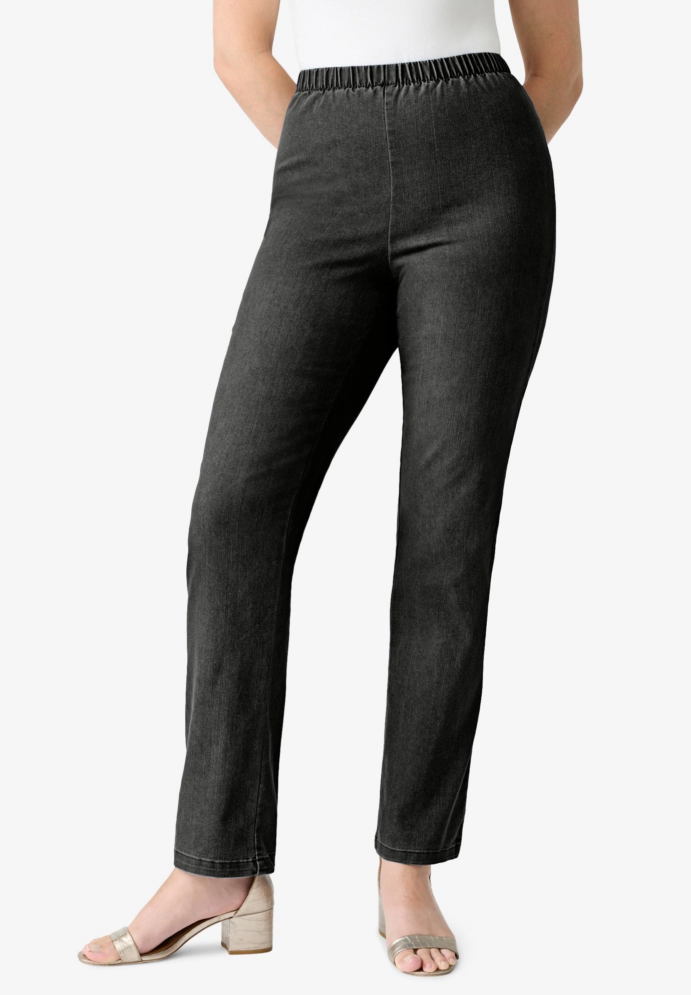 Roaman's Women's Plus Comfort Stretch Straight Leg Jean
