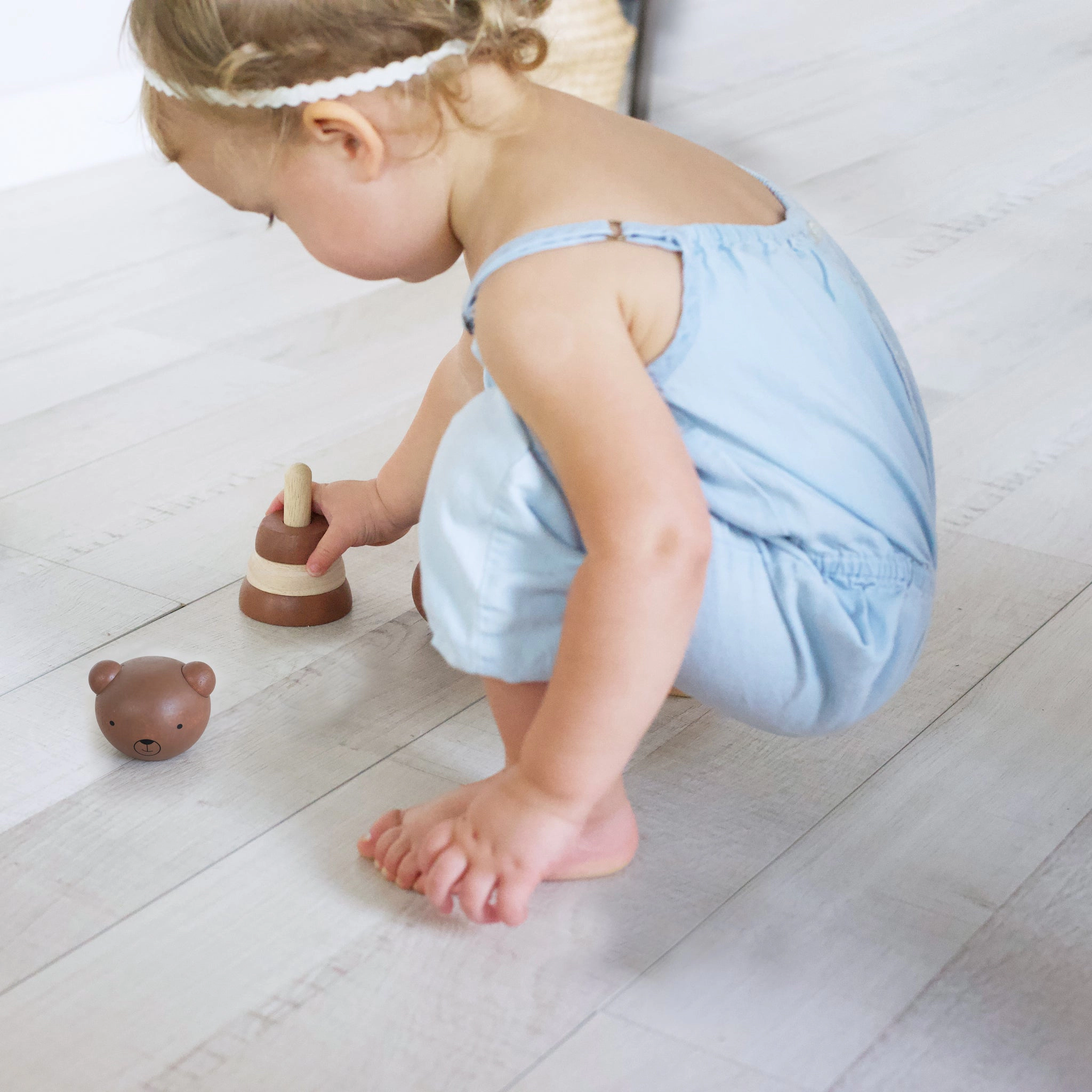 Wee Gallery Wooden Bear Stacker - Rubberwood, 4.75 in