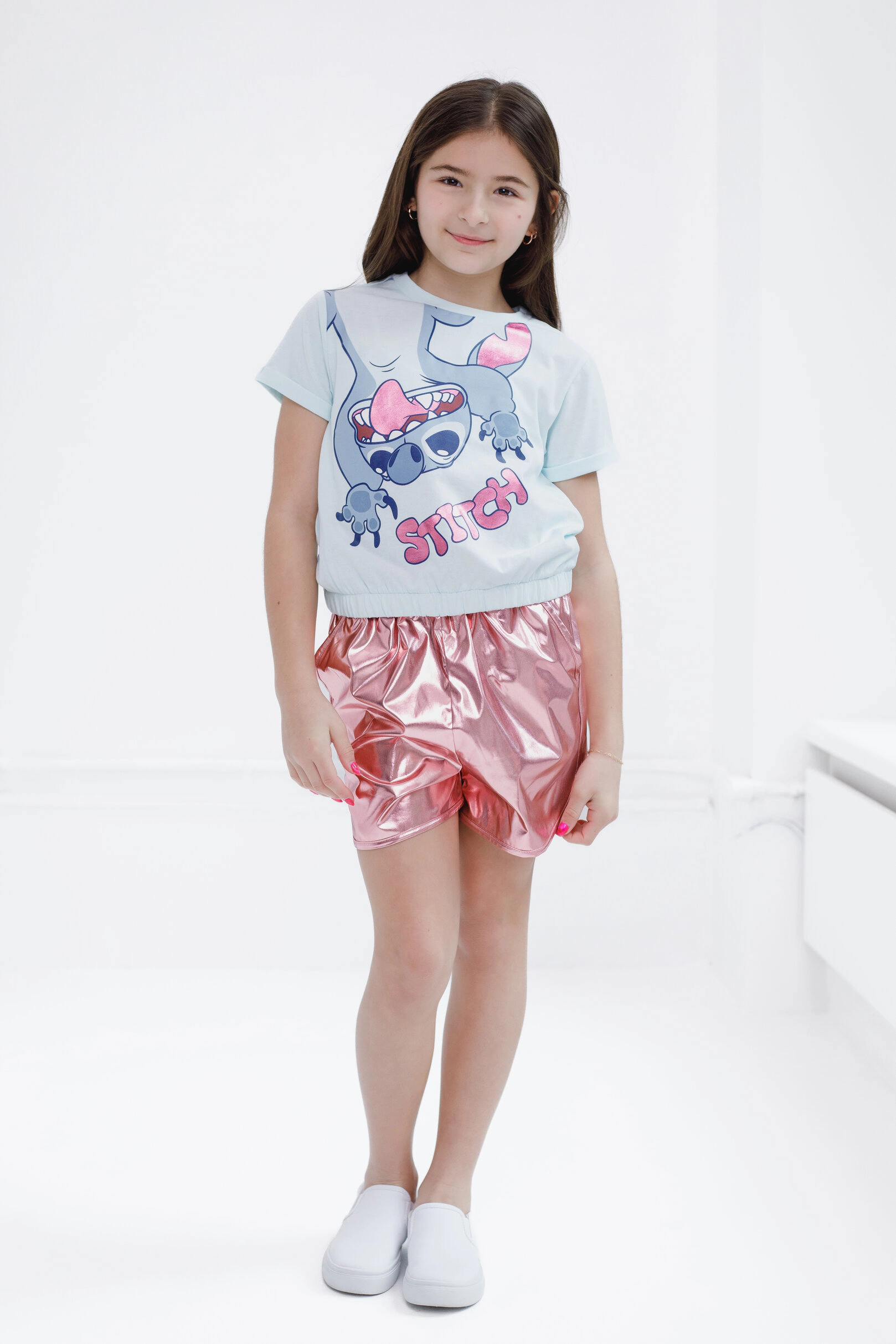 Disney Girls' 2-Piece T-Shirt and Dolphin Shorts Set