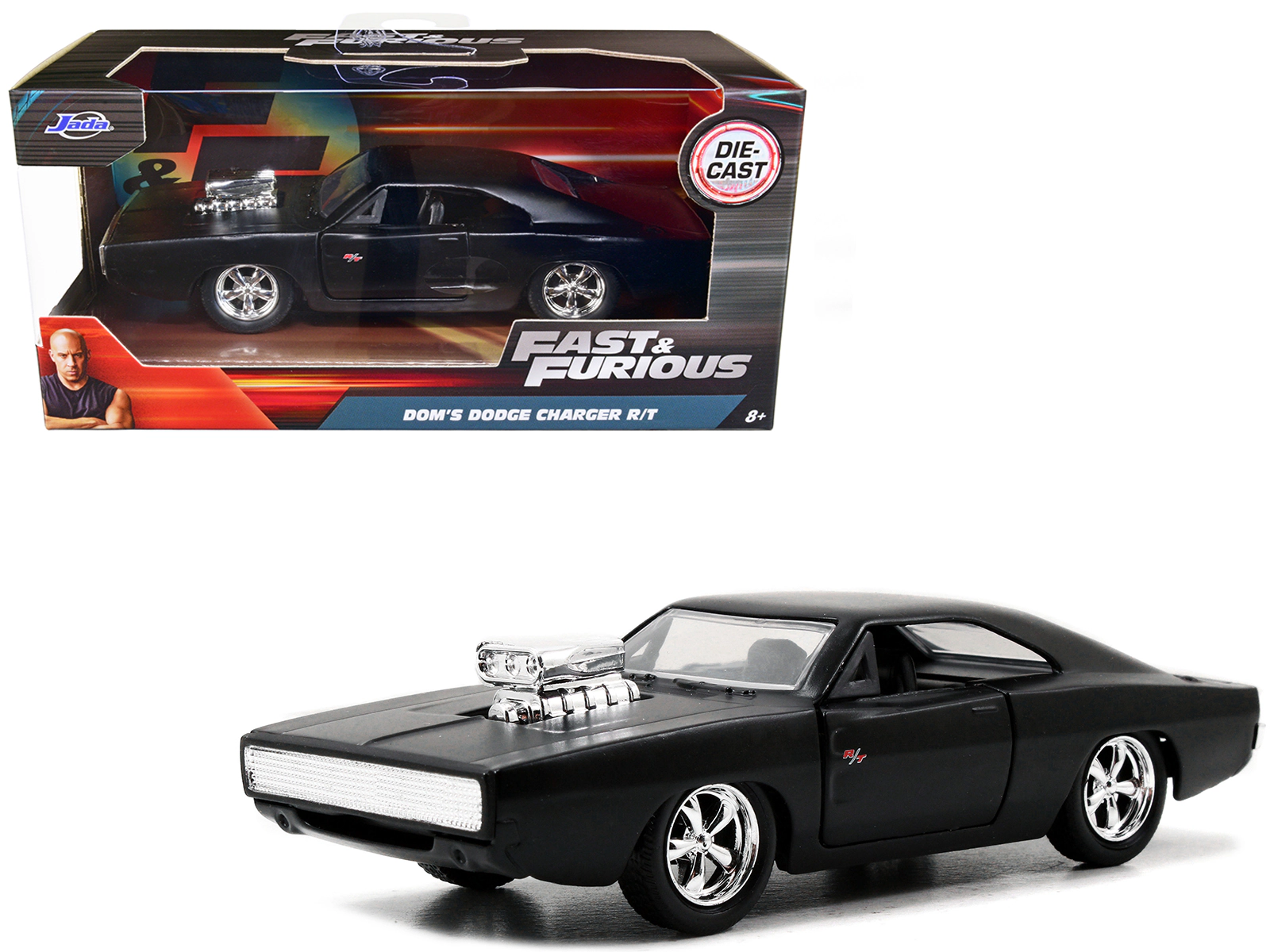Jada Dom's Dodge Charger R/T Matt Black "Fast & Furious" Movie 1/32 Diecast Model Car by Jada