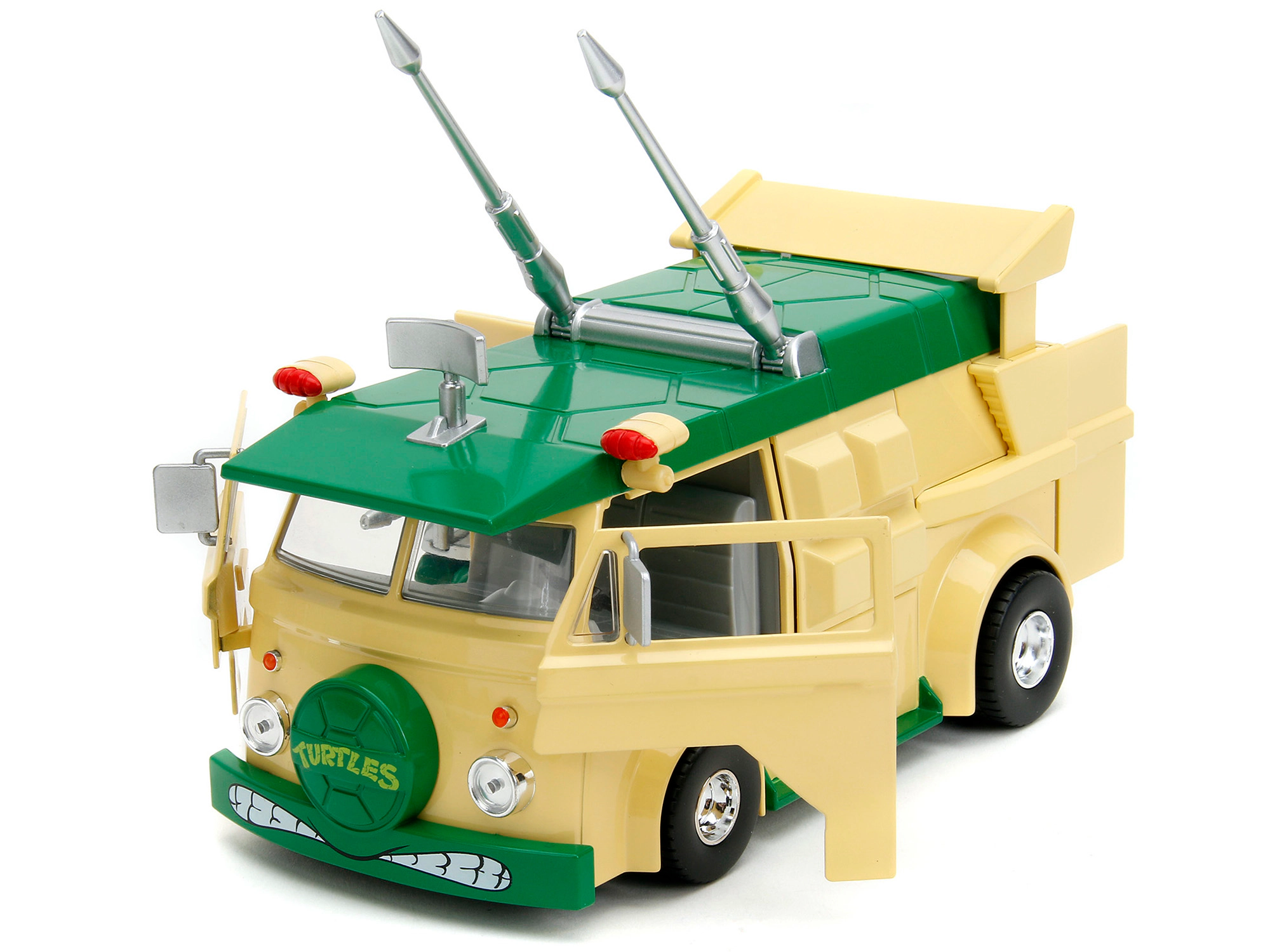 Jada Party Wagon Green and Beige and Donatello Diecast Figure "Teenage Mutant Ninja Turtles" "Hollywood Rides"