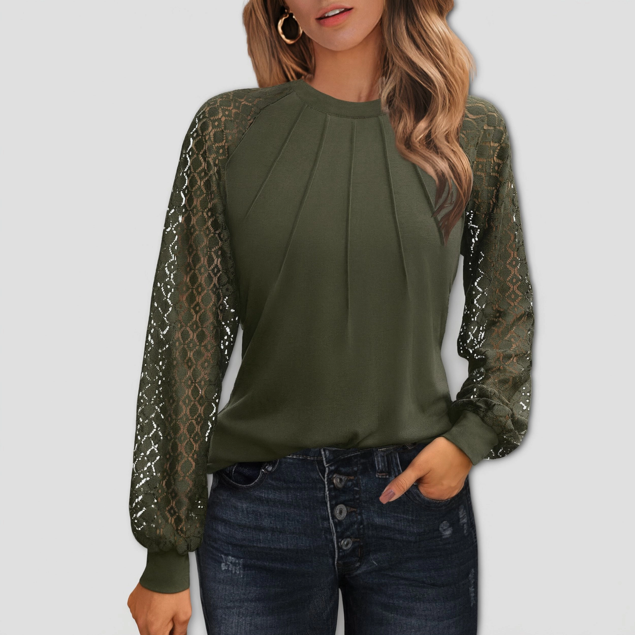 Zeagoo Women Lace Long Sleeve Blouse