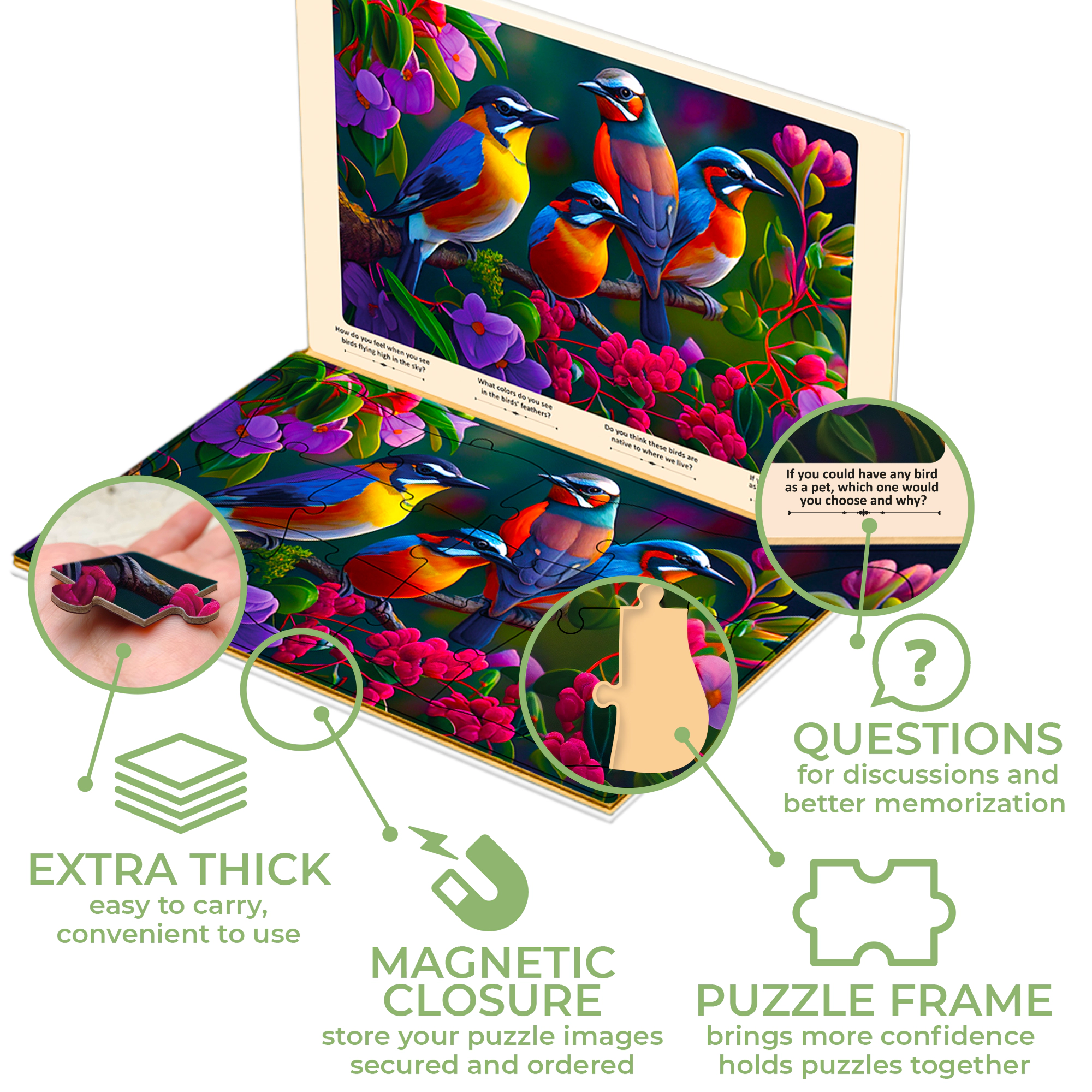 QUOKKA Dementia Jigsaw Puzzles for Seniors, Large Piece Cognitive Adults, Animals & Nature