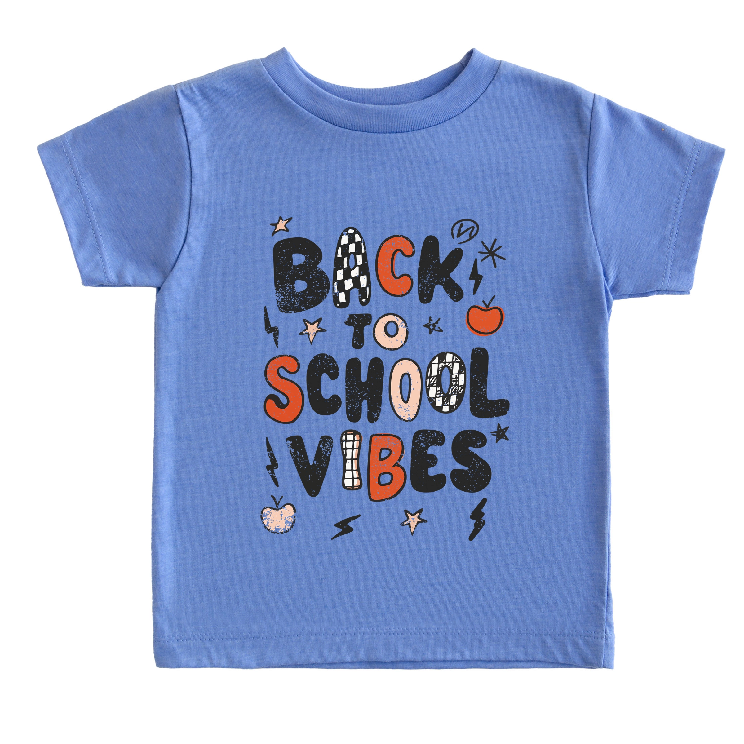 The Juniper Shop - Toddler Short Sleeve Graphic T-Shirt Back To School Vibes Checkered Distressed