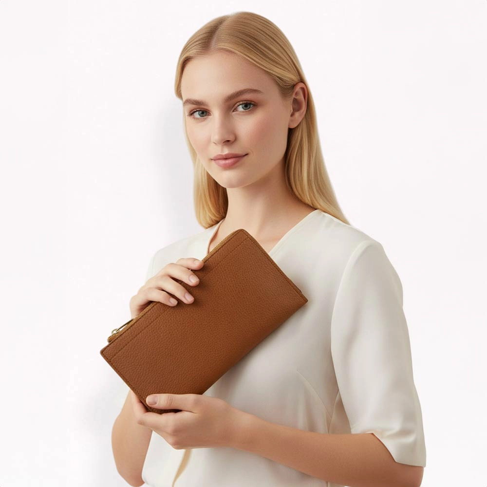 Fashnzfab Faux Leather Slim Wallet Crossbody Bag