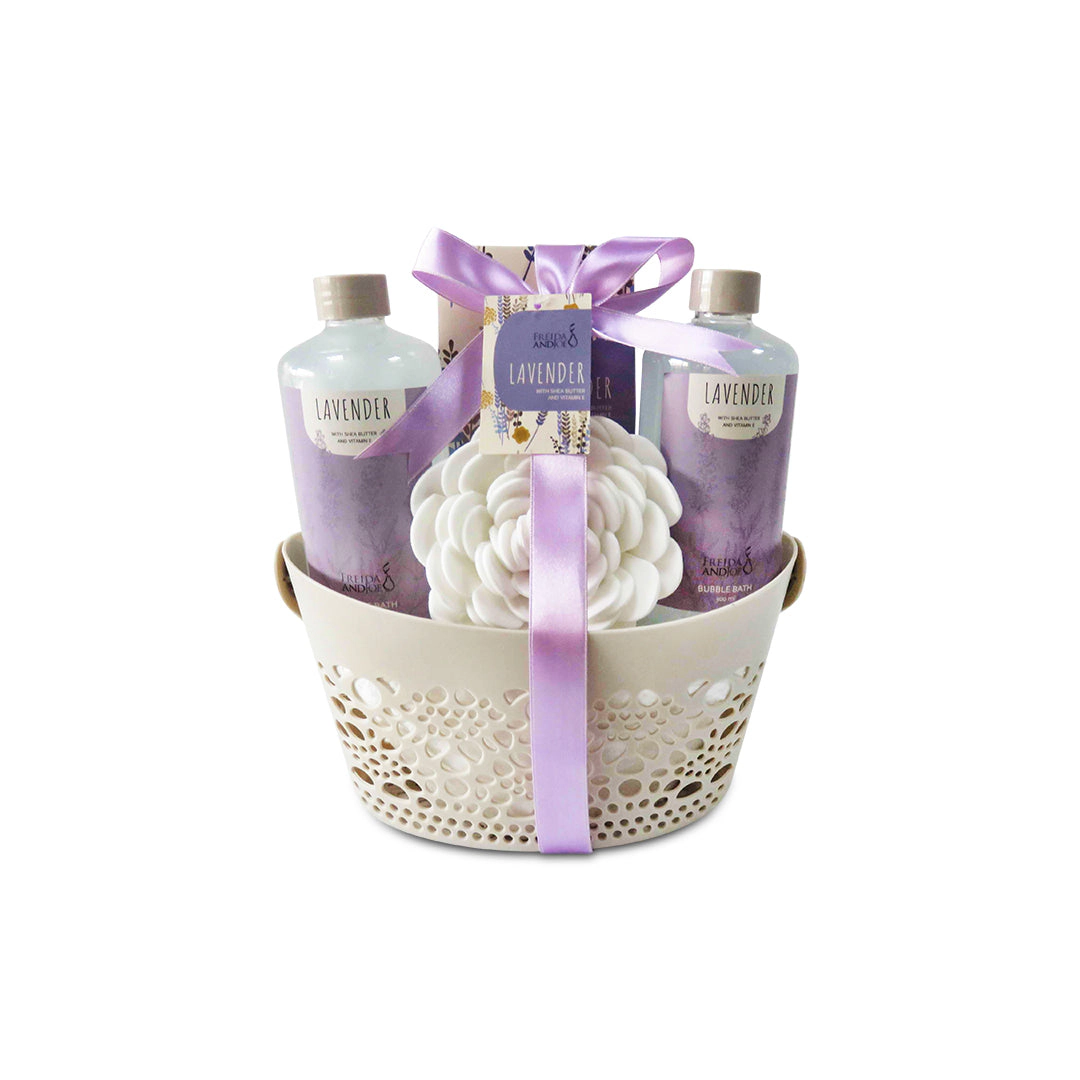 Freida and Joe Women Lavender Bath & Body Spa Gift Set Basket