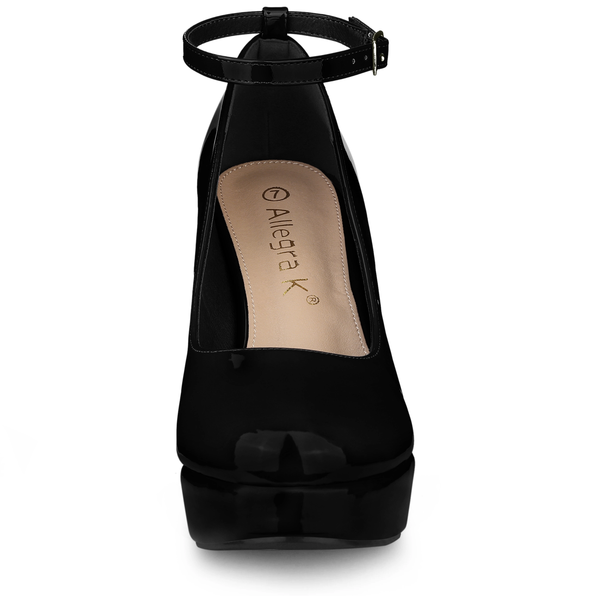 BLISSFUL STEP Women's Platform Ankle Strap Chunky Heel Mary Janes Pumps