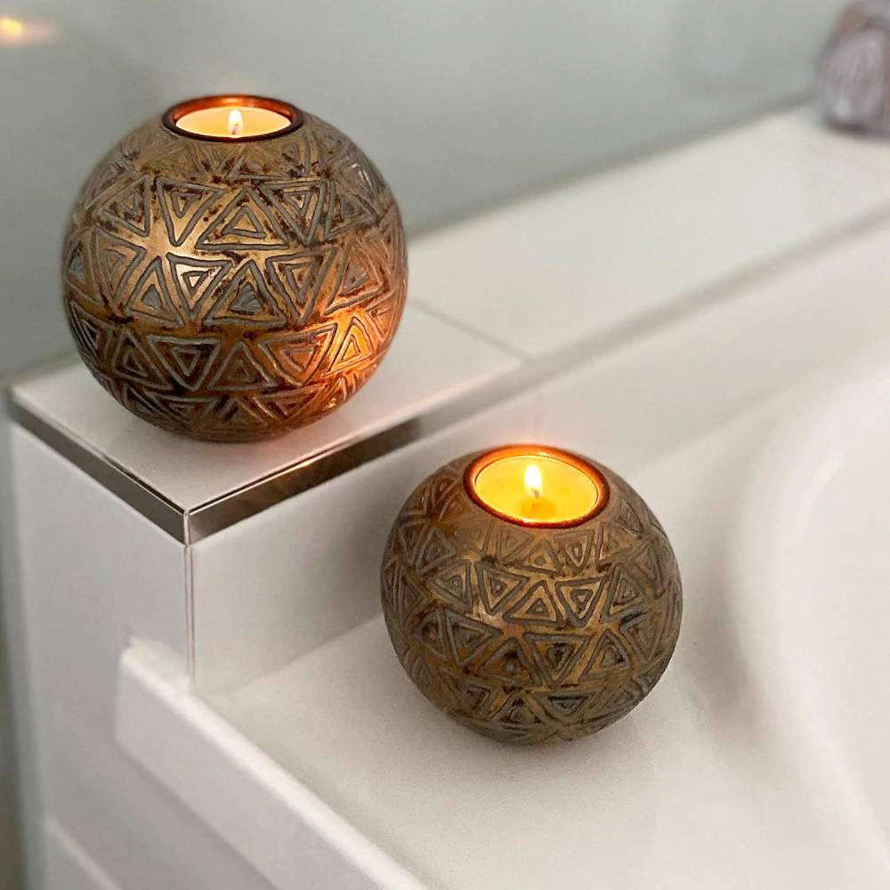 Arcana Aramun Orb Tealight Candle Holder Set