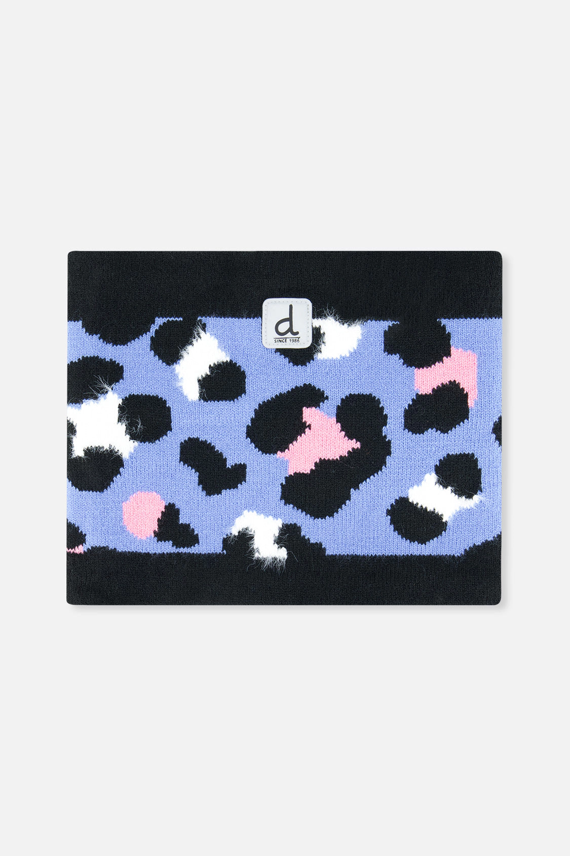 Deux par Deux Girls Leopard Print Jacquard Winter Knit Neckwarmer - Years