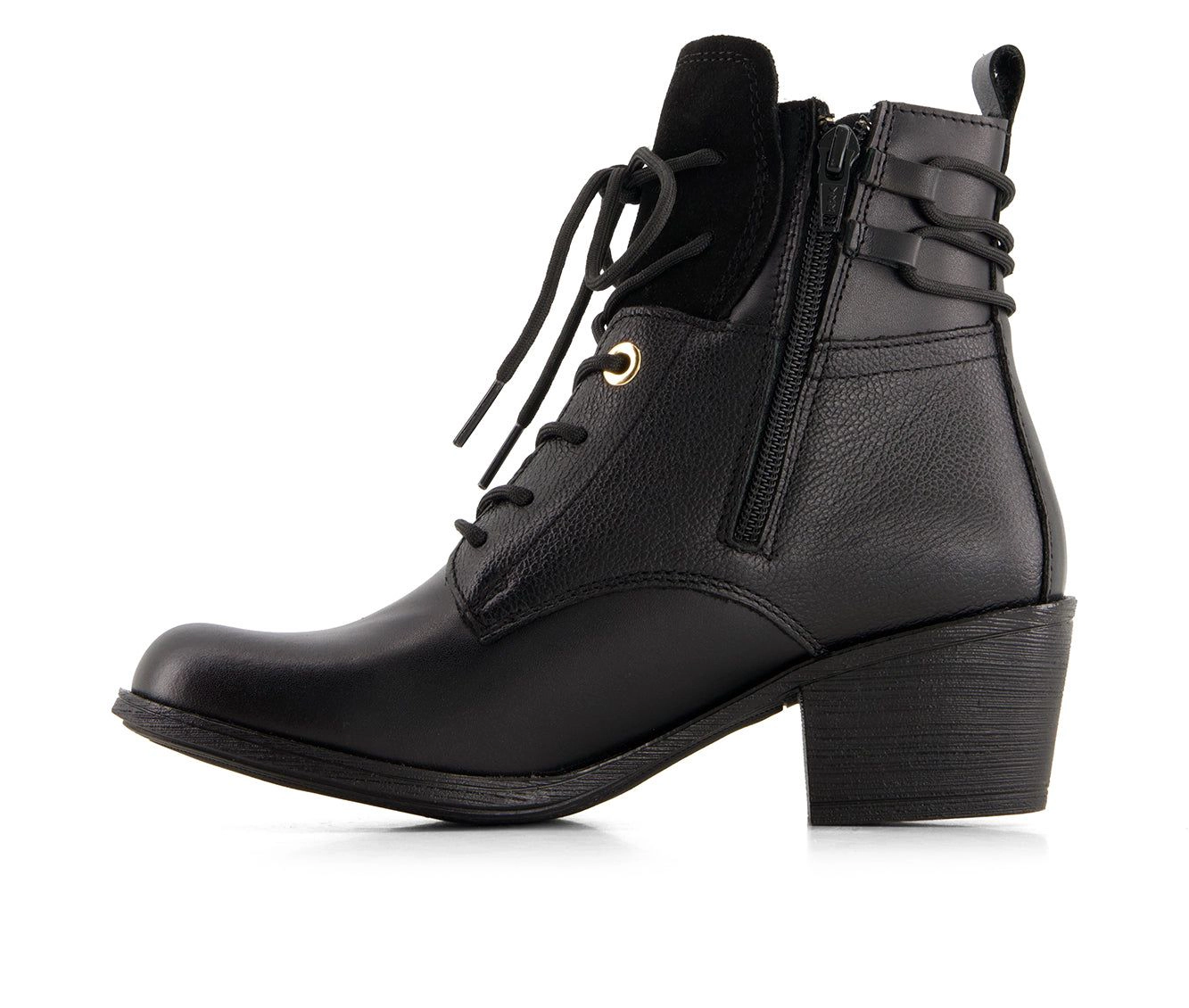 Andrea Womens Leather Lace Up Ankle Booties