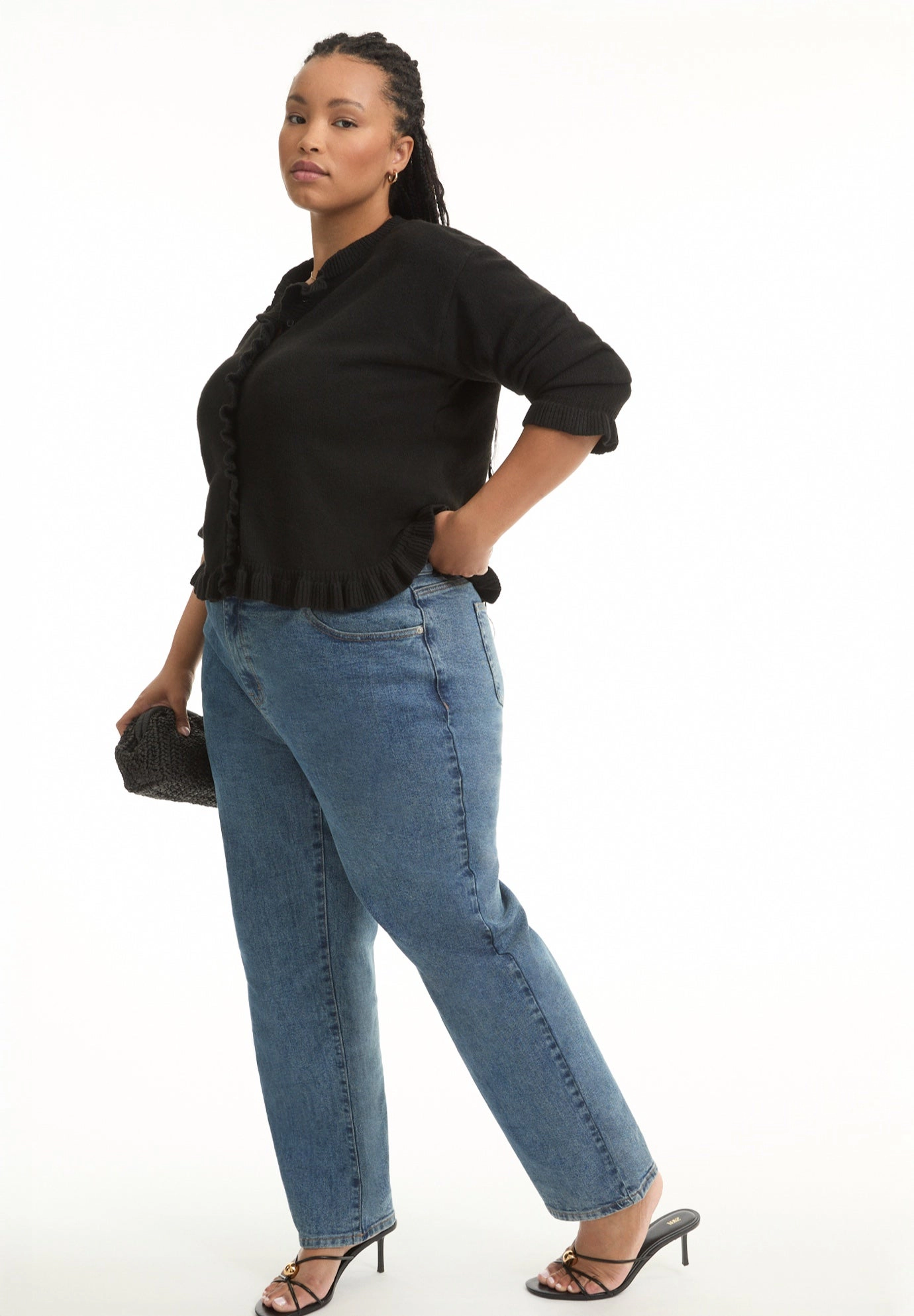 June & Vie Women's Plus Curvie-Fit High-Rise Straight-Leg Stretch Jeans