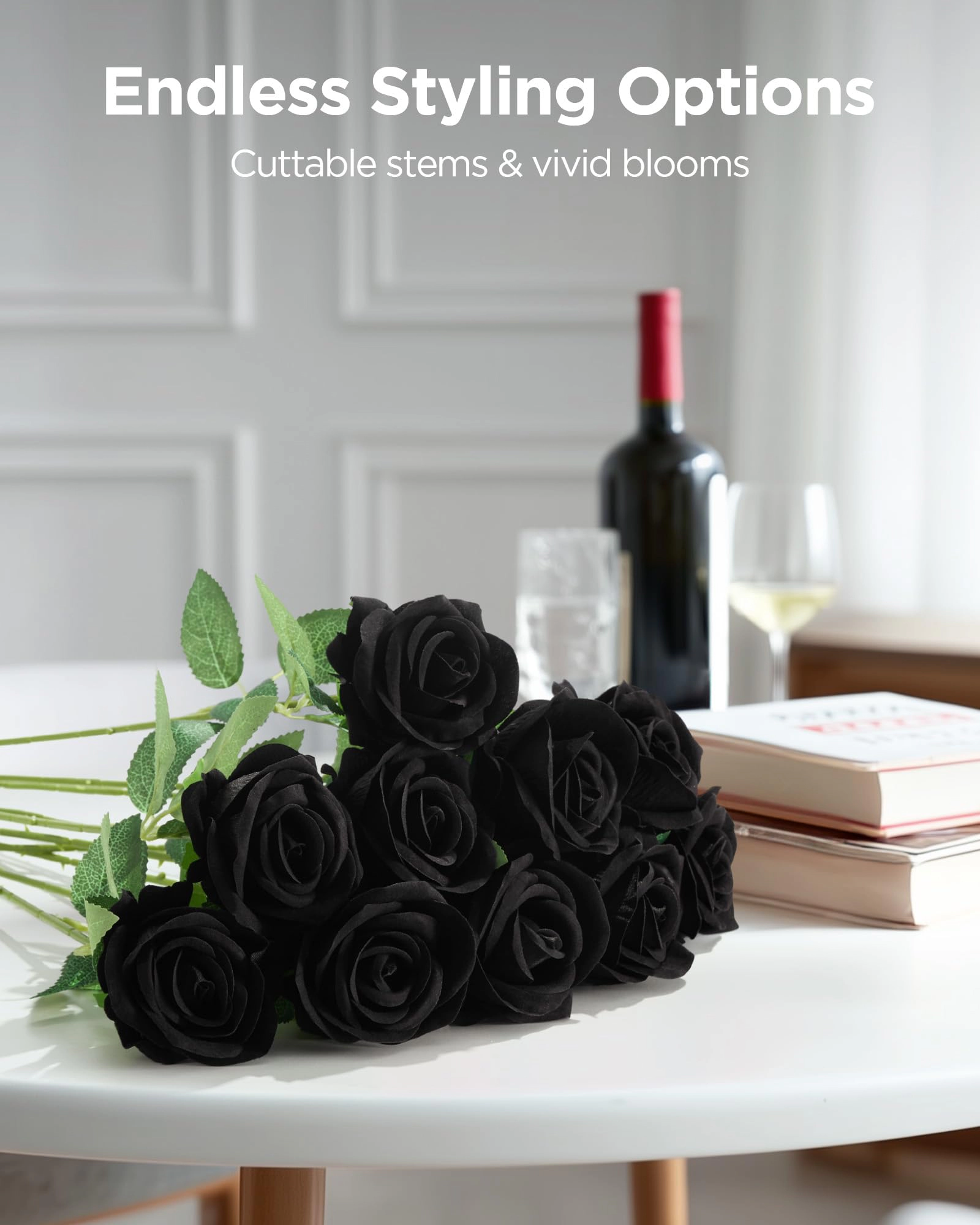 PUPWE Red Roses Artificial Flowers 100 Silk Rose Floral