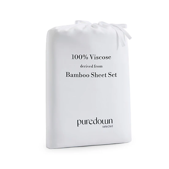 PEACENEST Rayon From Bamboo Sheet Set, Silky Soft Cooling Bed Sheets with Deep Pocket Fitted Sheet