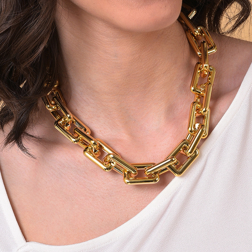 SOHI Women's Gold Link Chain Necklace
