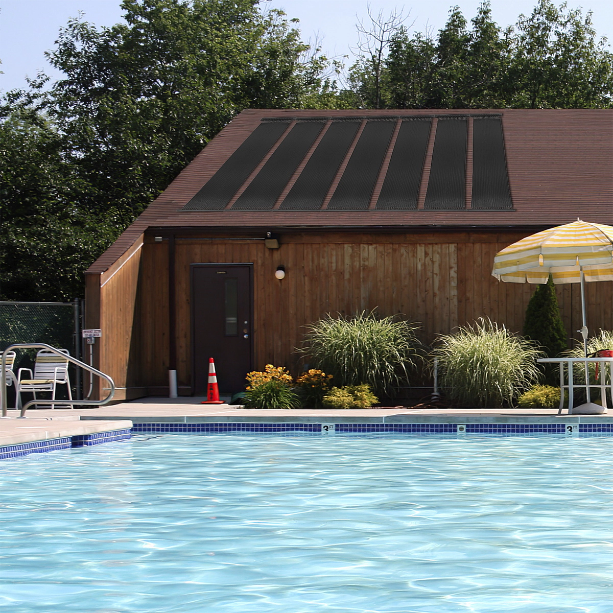 SUGIFT Weatherproof Solar Swimming Pool Heating System 2.5-ft Wide 10/16.4/20-ft Length 2-Piece Black PE Collectors