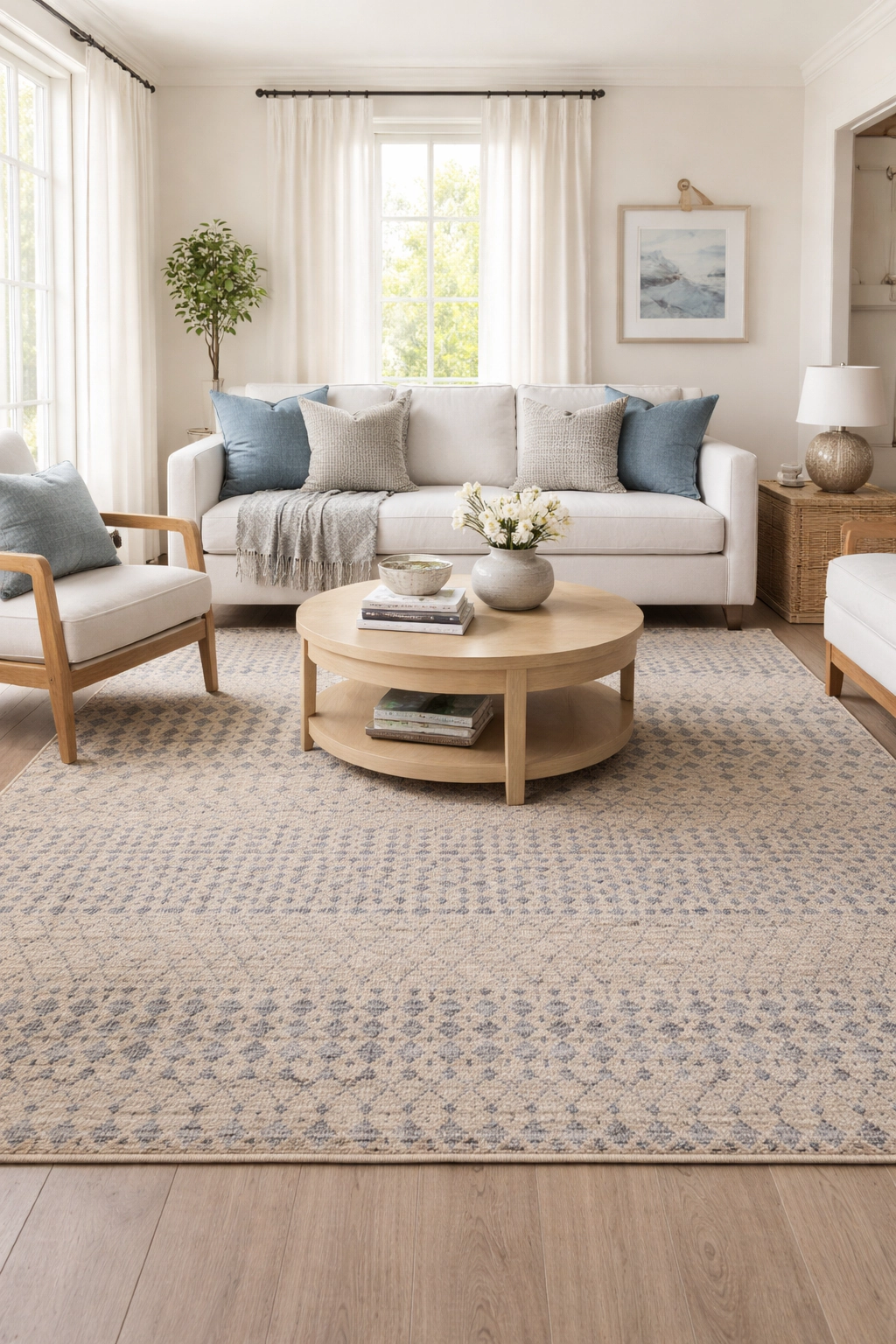 Magic Rugs Beige & Gray Transitional Floral 6X9 Oriental Rug