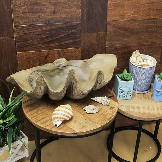 Contrast Lifelike Cast Polyresin Giant Clam Shell Decorative Bowl ...