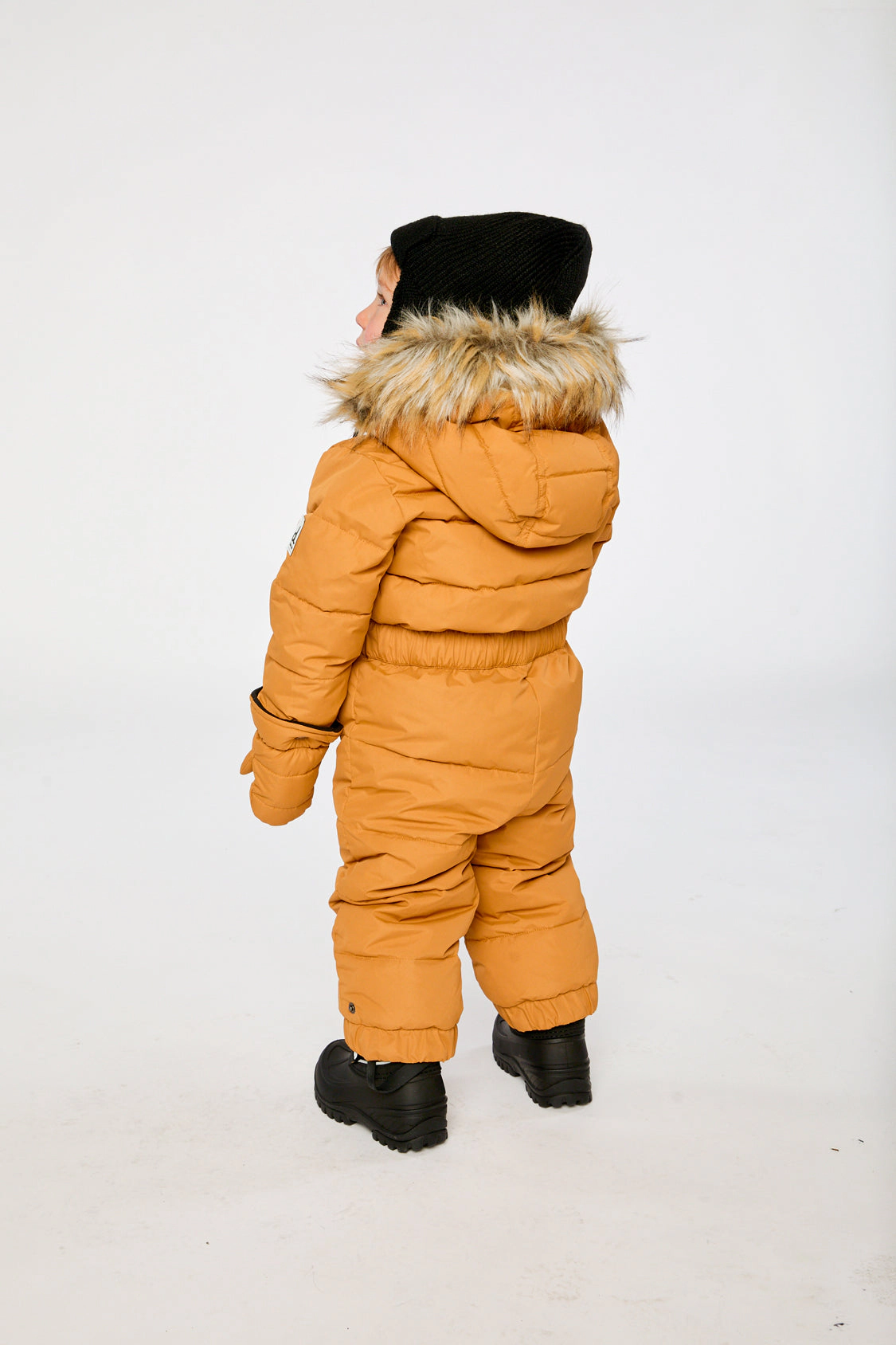 Deux par Unisex Original One Piece Puffy Snowsuit with Removable Mittens and Boots