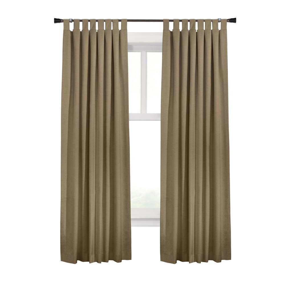 Thermaplus Ventura Blackout Window Treatment Tab Top Curtain Panel for Bedroom Livingroom 52" x 95" Pebble