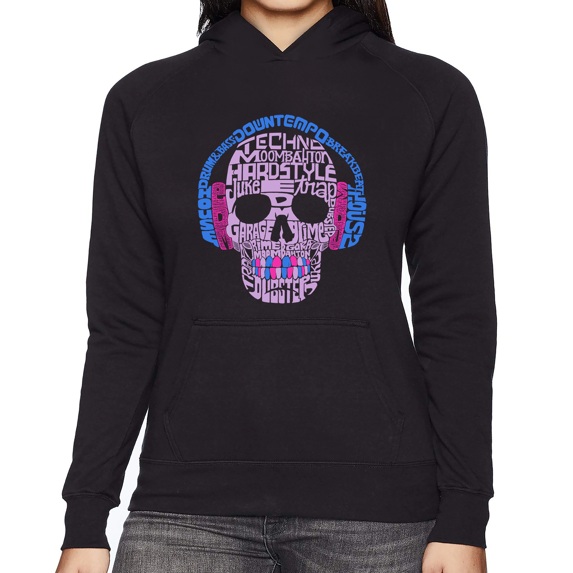 LA Pop Art Styles of EDM Music - Women's Word Hooded Sweatshirt