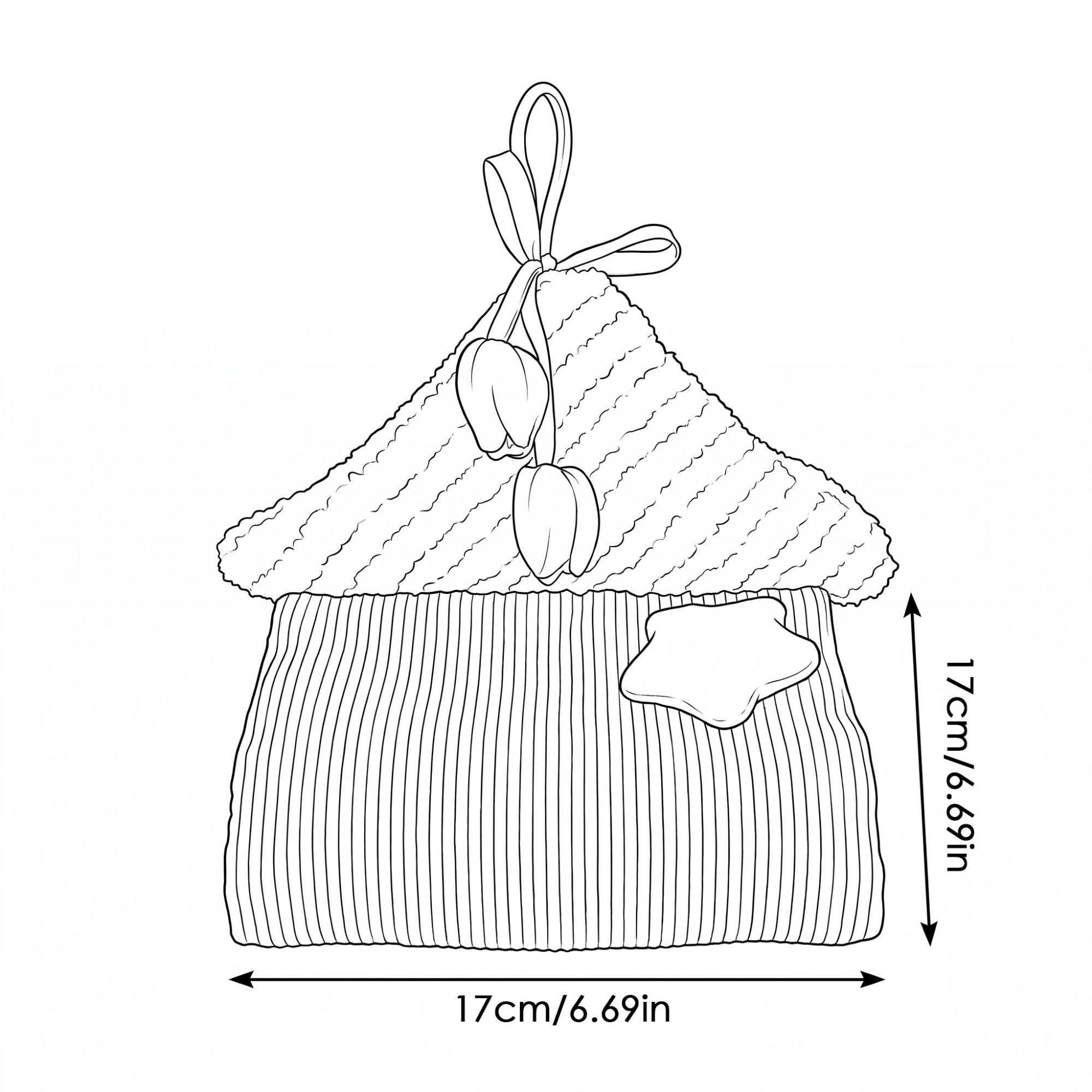 Alilang Unisex Hanging Tissue Holder House Shape Soft Fabric Tissue Dispenser