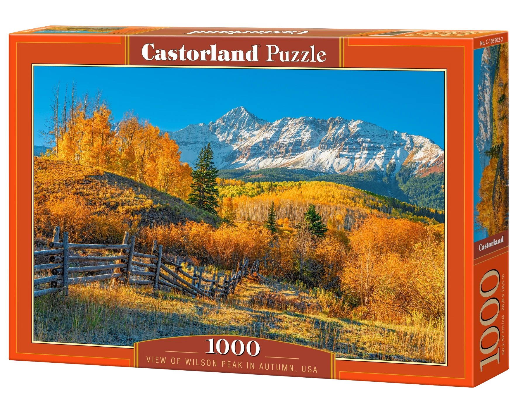 CASTORLAND 1000 Piece Jigsaw Puzzles, View Of Wilson Peak In Autumn, USA, Autumn mountain landscape, C-105502-2