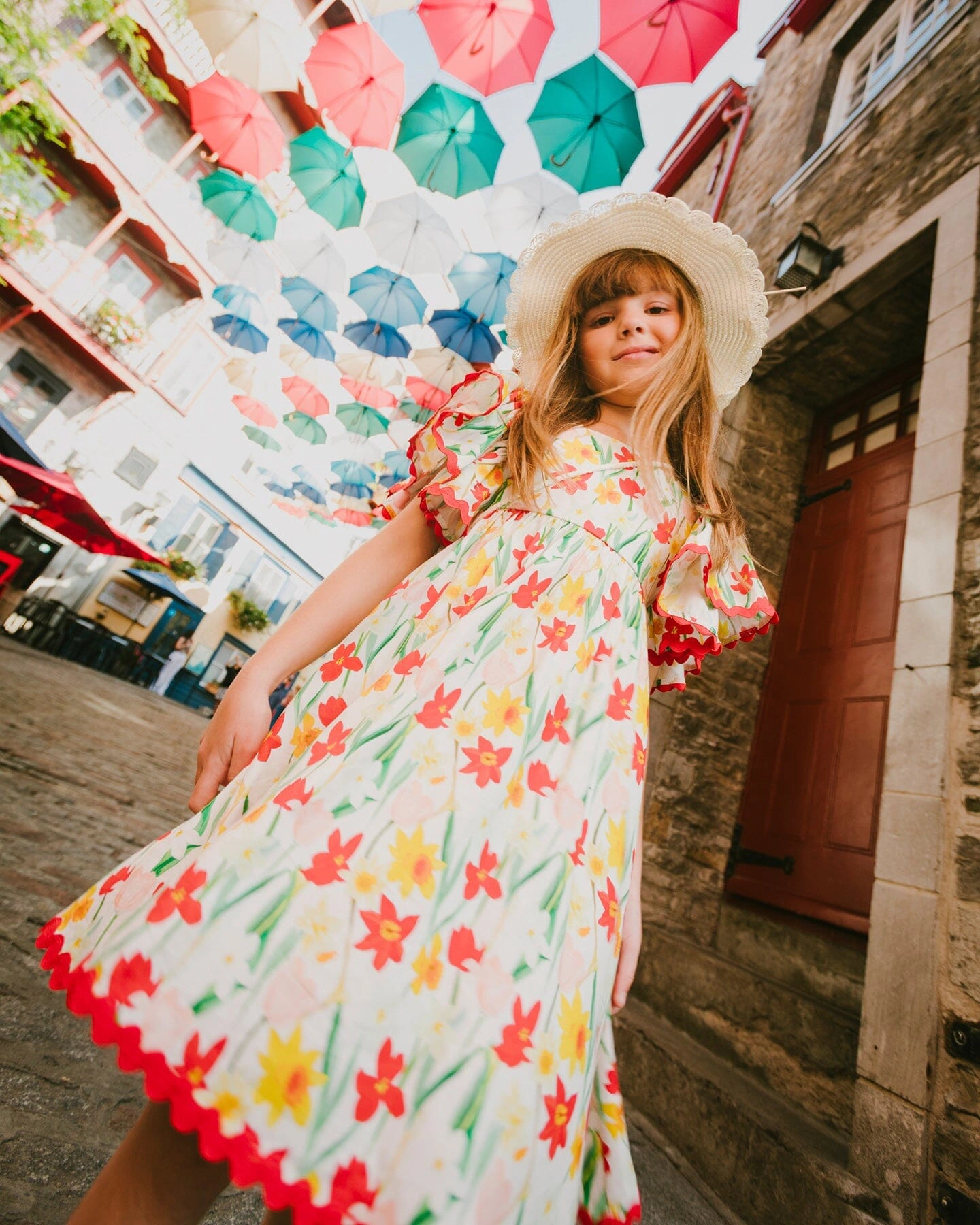 Deux par Girls Viscose Dress Daffodil Print