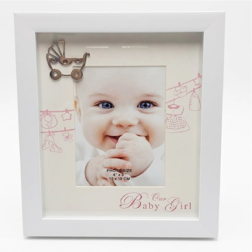Jiallo Our Baby Girl - Deluxe White Shadow Box Photo Frame