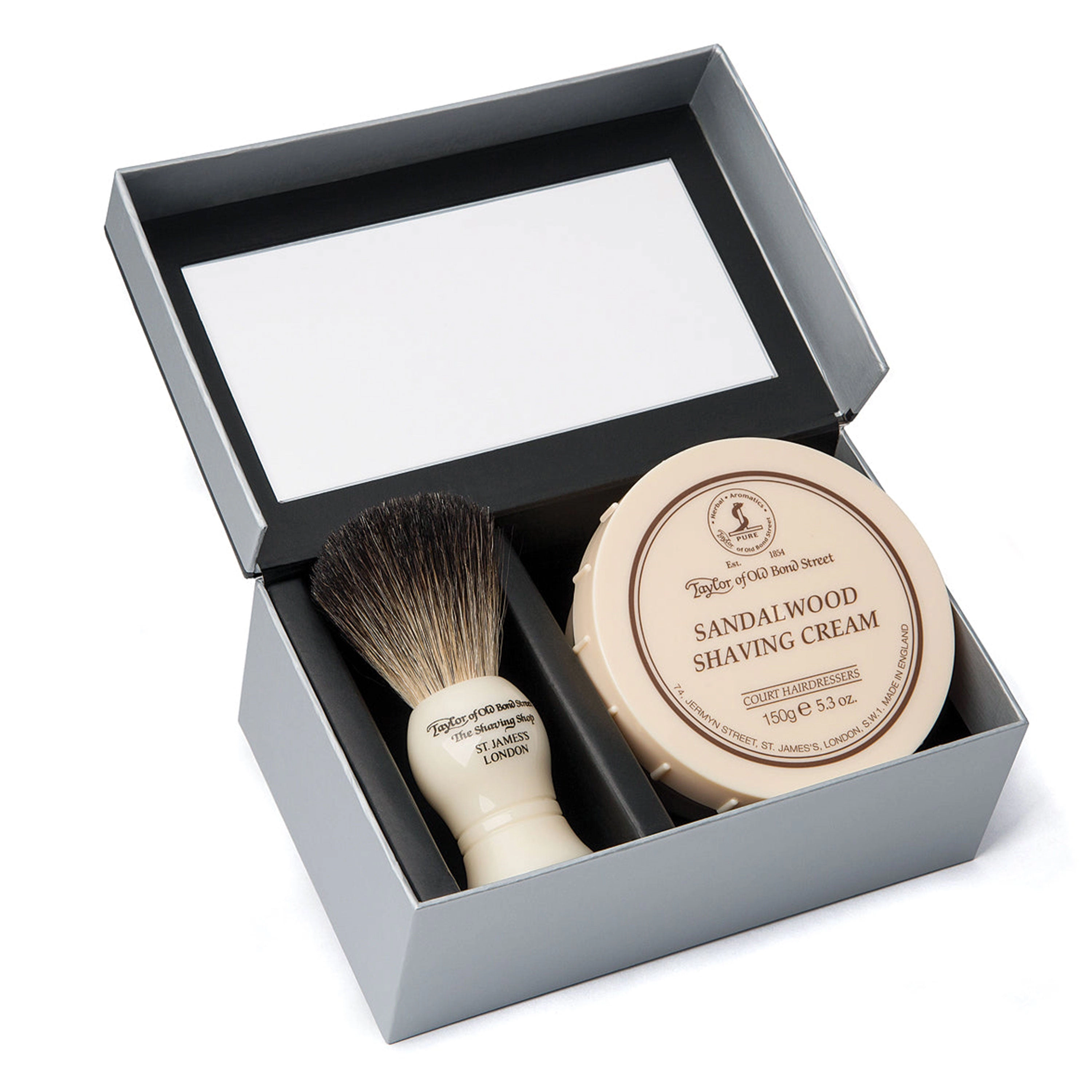 Taylor Of Old Bond Street Pure Badger And Sandalwood Shaving Cream Gift Box